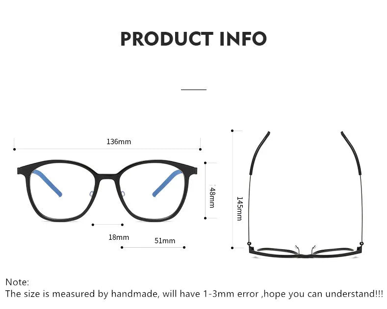 Aimee Women's Full Rim Square Acetate Titanium Eyeglasses 41851 - Lightweight & Durable Frame for Work, Reading & Fashion (Available in Multiple Colors)