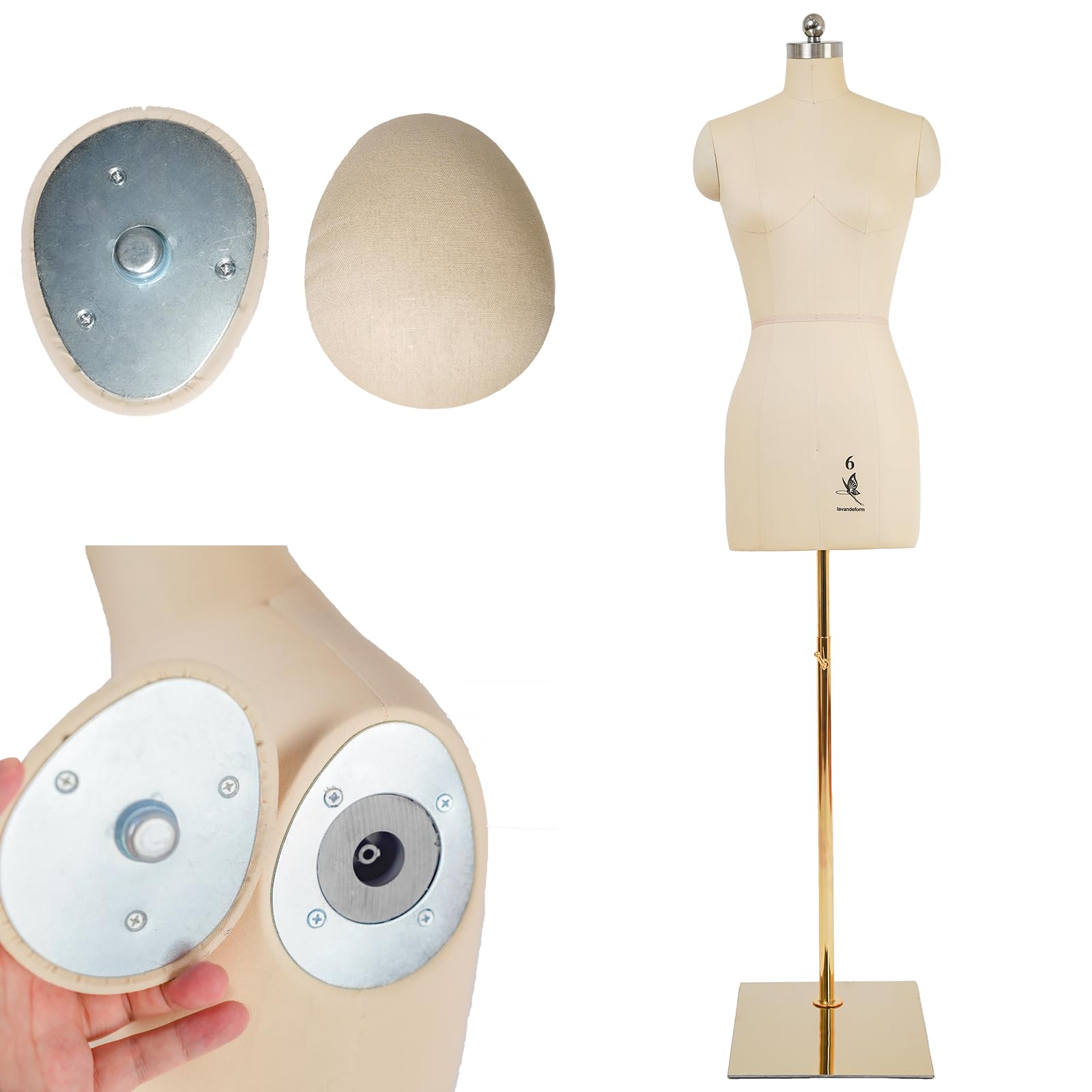 Adjustable Female Dress Form Mannequin with Stand - 6