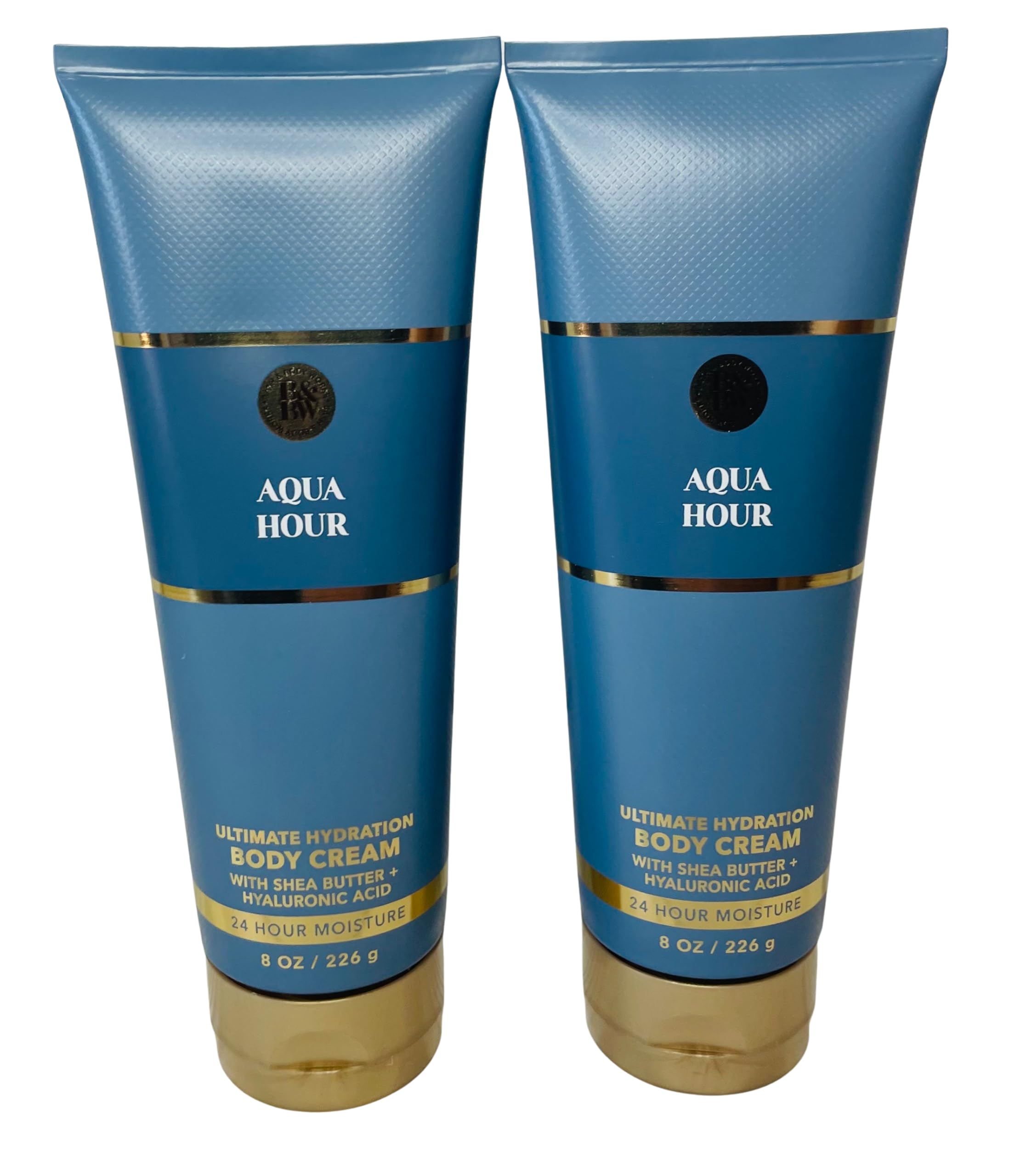 Bath & Body Works Aqua Hour Ultimate Hydration Body Cream - 8oz (Pack of 2) | Deep Moisturizing Lotion for Dry Skin | Perfect for Daily Use, After Shower & Spa Nights