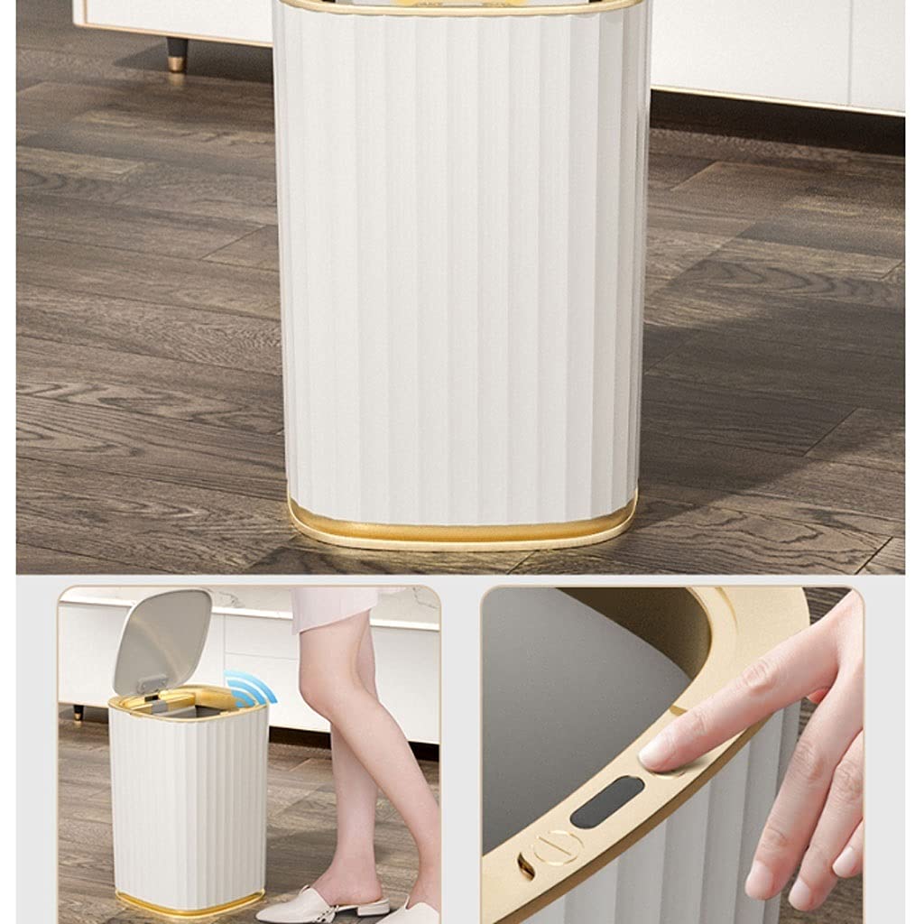 Smart Sensor Trash Can - 13 Gallon Automatic Motion Sensor Garbage Bin with Lid, Hands-Free Large Capacity Kitchen Wastebasket, USB Rechargeable for Home, Office & Bathroom Use