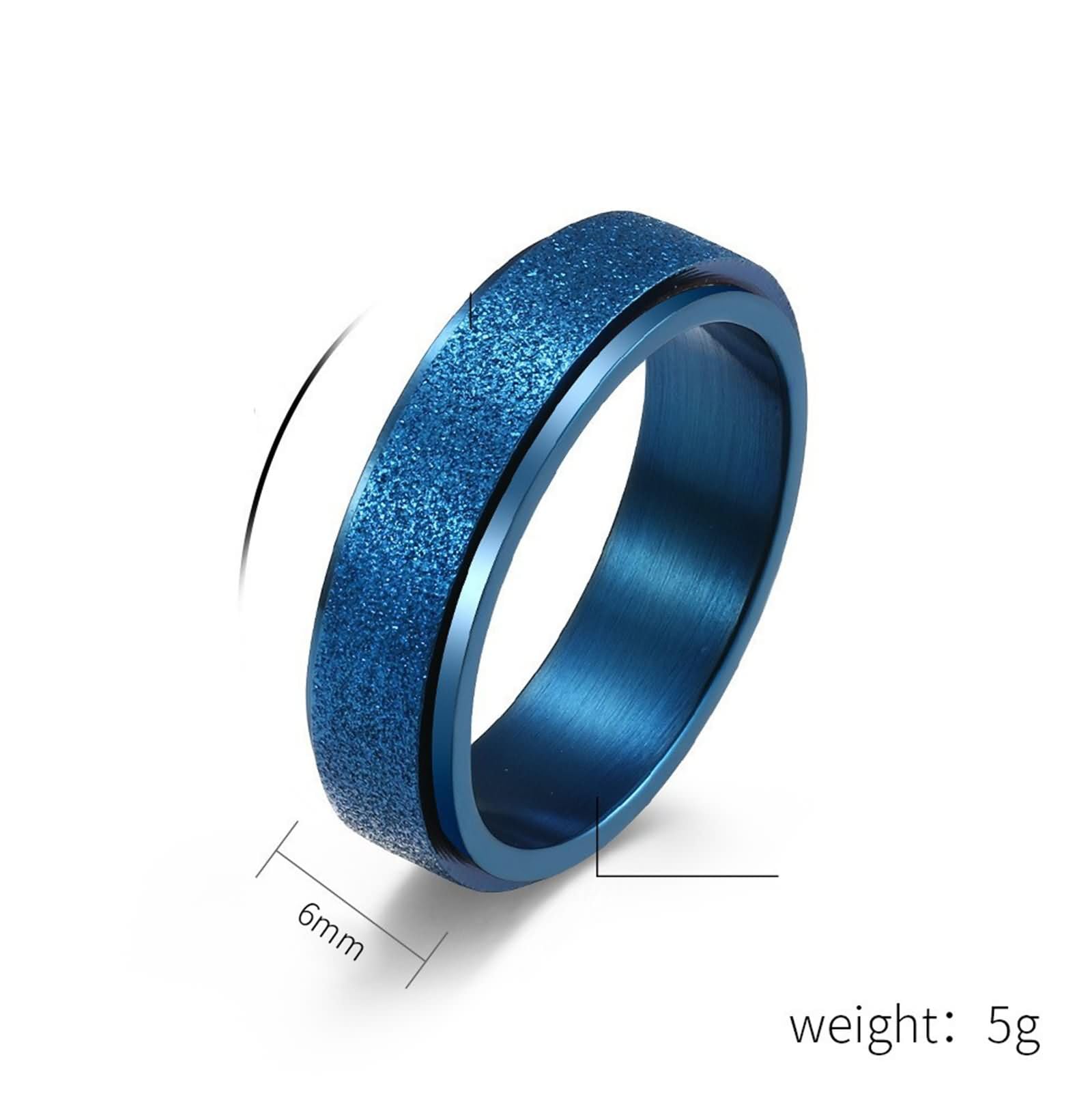 ANAZOZ Custom Stainless Steel Matte Spinner Ring for Men - 6MM Round Multicolor Wedding Band, Anniversary Gift for Him - Perfect for Engagements, Weddings & Special Occasions