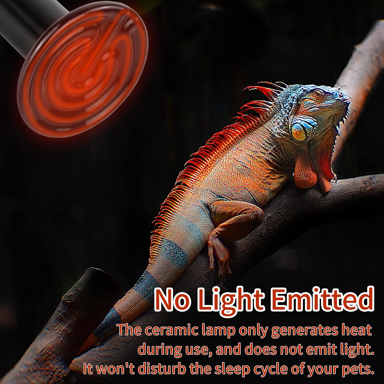 100W Ceramic Heat Emitter (2 Pack) - Reptile Heat Lamp Bulbs for Lizards, Snakes & Amphibians | Ceramic Heater for Pet Brooder Coop, Chicken, Dog & Cat | Ideal for Terrariums, Incubators & Pet Heating