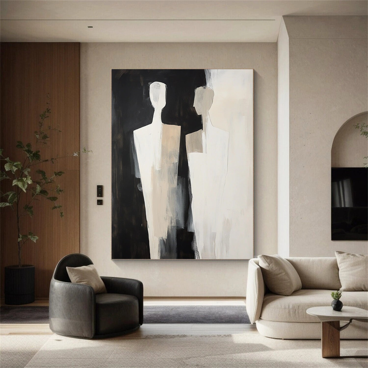 Contemporary Abstract Minimalist Wall Art Painting - Modern Home Decor for Living Room, Bedroom & Office | #CW004
