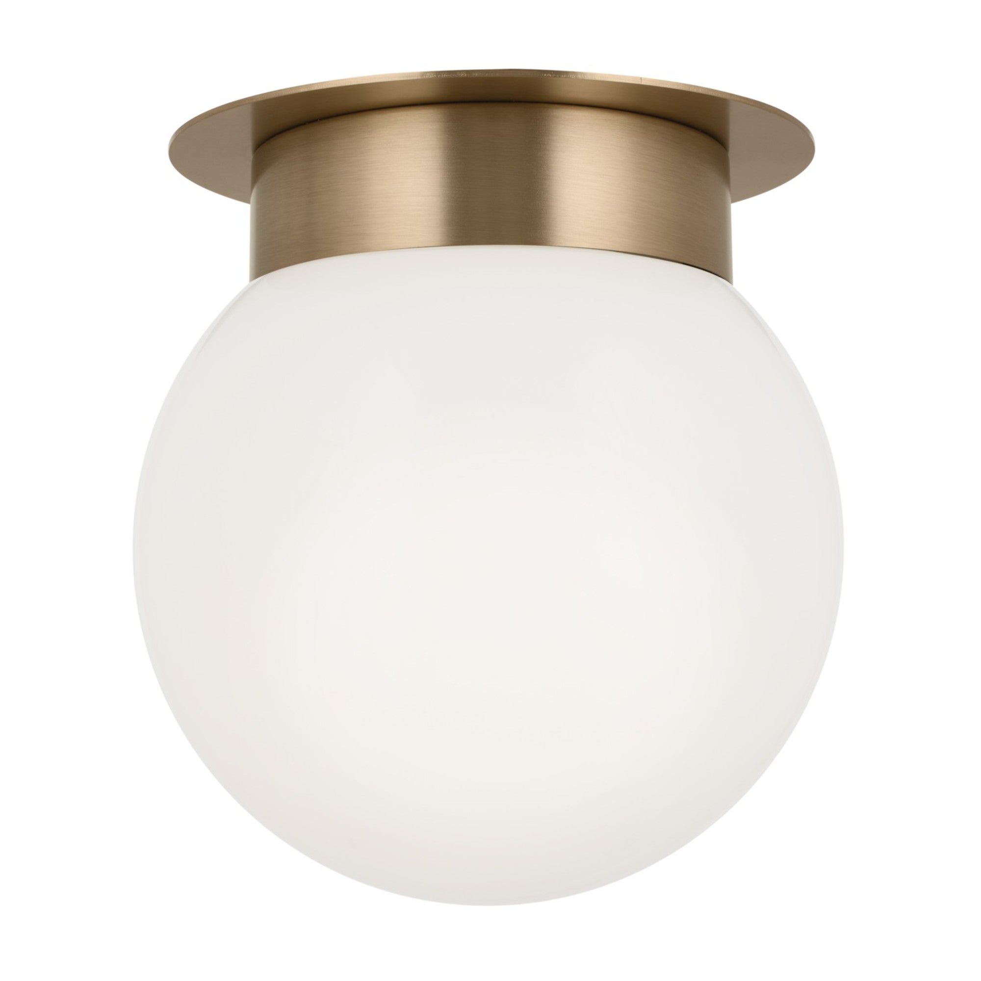 Albers 9 1 Light Globe Flush Mount Ceiling Light Fixture with Opal Glass Shade, Champagne Bronze Finish - Perfect for Bedroom, Hallway, and Entryway Lighting