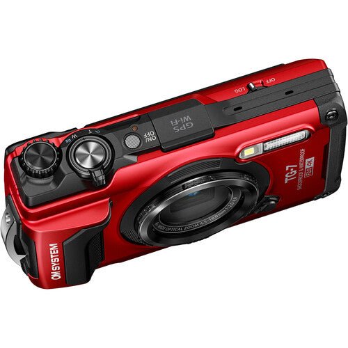 OM SYSTEM Tough TG-7 Waterproof Digital Camera (Red) - 4K Video, Macro Mode & Underwater Photography for Outdoor Adventures, Travel & Snorkeling