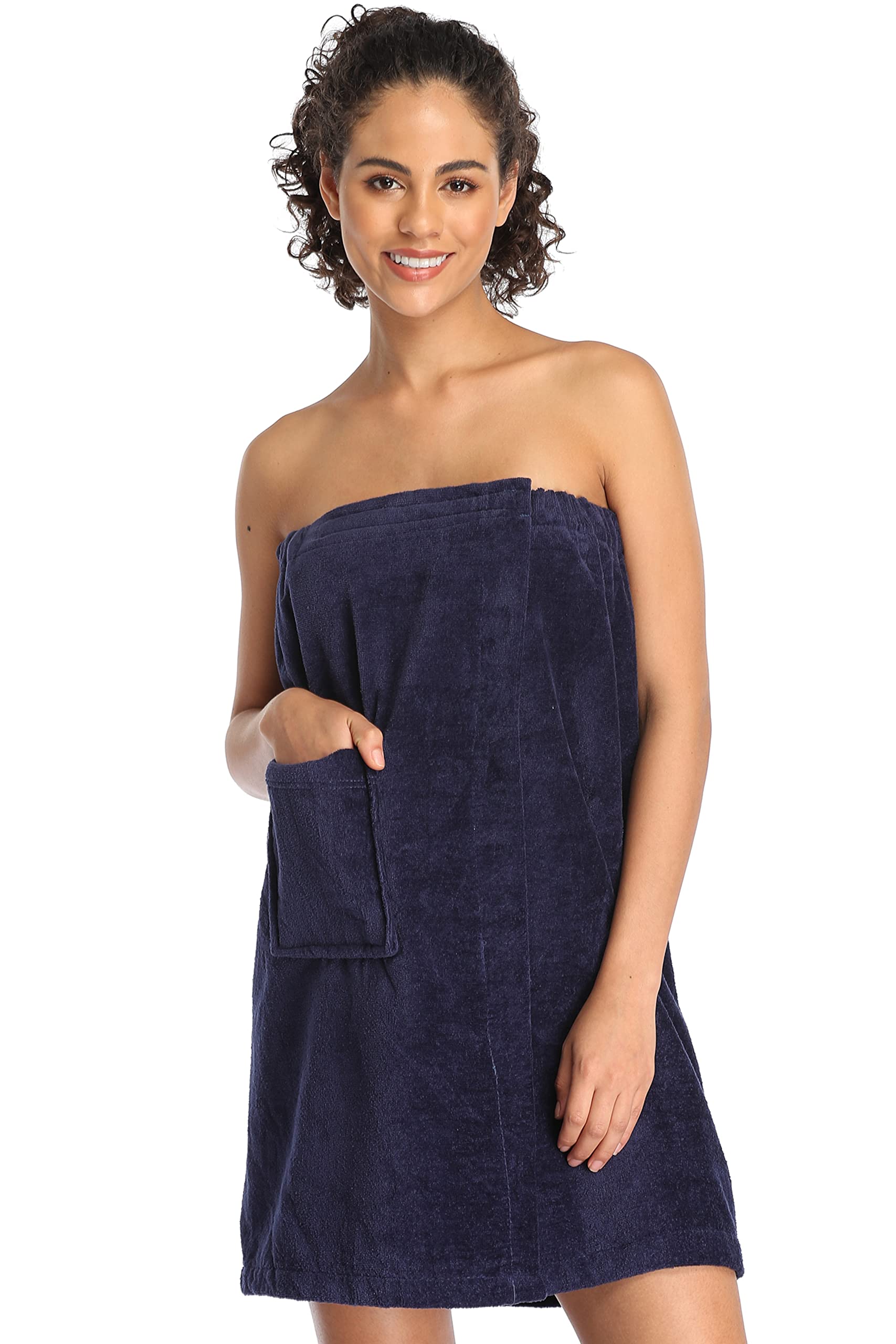 VISHOP Women's Cotton Bathrobe - Soft Spa Towel Wrap Robe with Adjustable Belt & Pockets for Women | Perfect for Bath, Pool, Beach & Lounge Wear