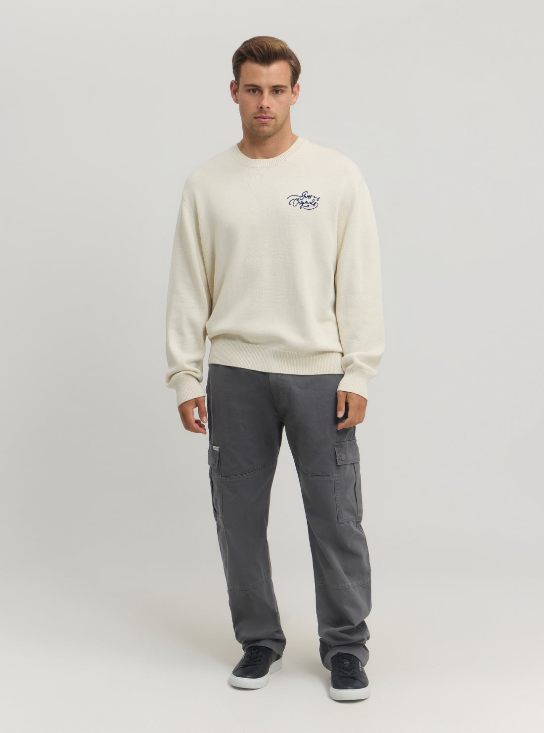 Guess Originals Embellished Sweater for Women - Stylish Knit Pullover with Rhinestone Details | Perfect for Casual Outfits, Date Nights & Holiday Parties