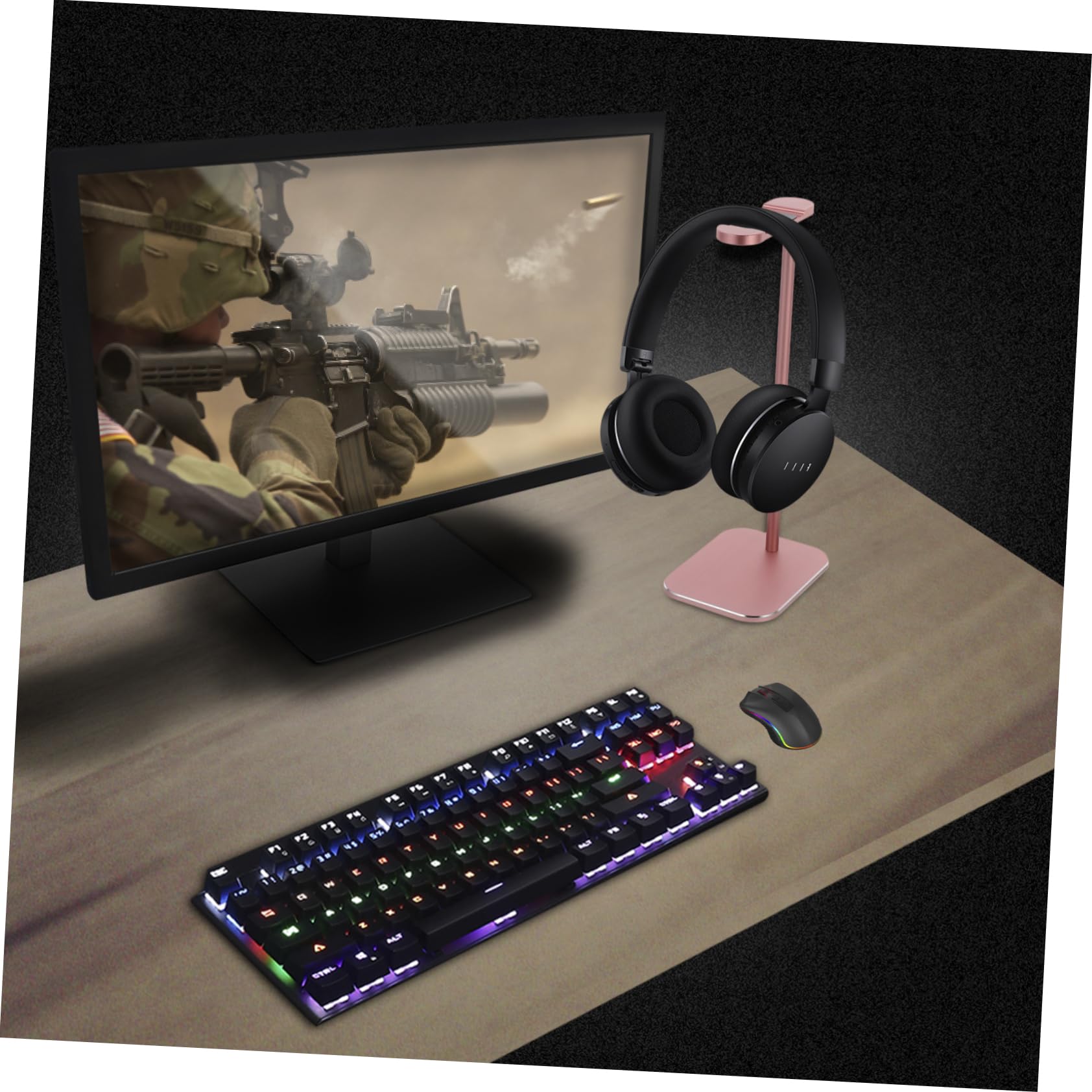 Angoily 2 Pack Aluminum Alloy Headphone Stand - Premium Desktop Headset Holder with Non-Slip Base for Gaming, Office & Home Organization (Z9 Shelf)