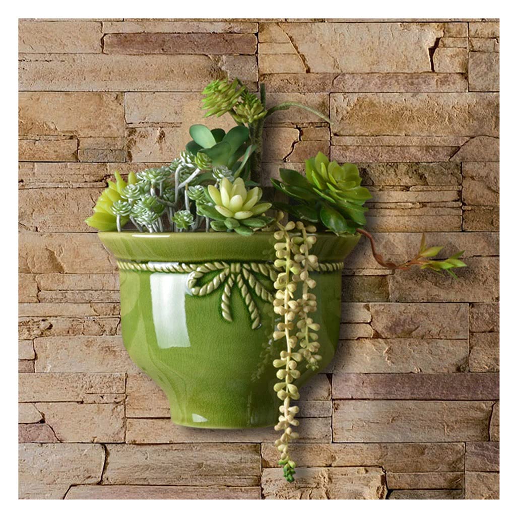 Vintage Ceramic Hanging Planters - Wall Mounted Succulent & Flower Pots for Indoor Plants (Plants Not Included) - Perfect for Home Decor, Living Room, Balcony & Office Spaces (Color: C)