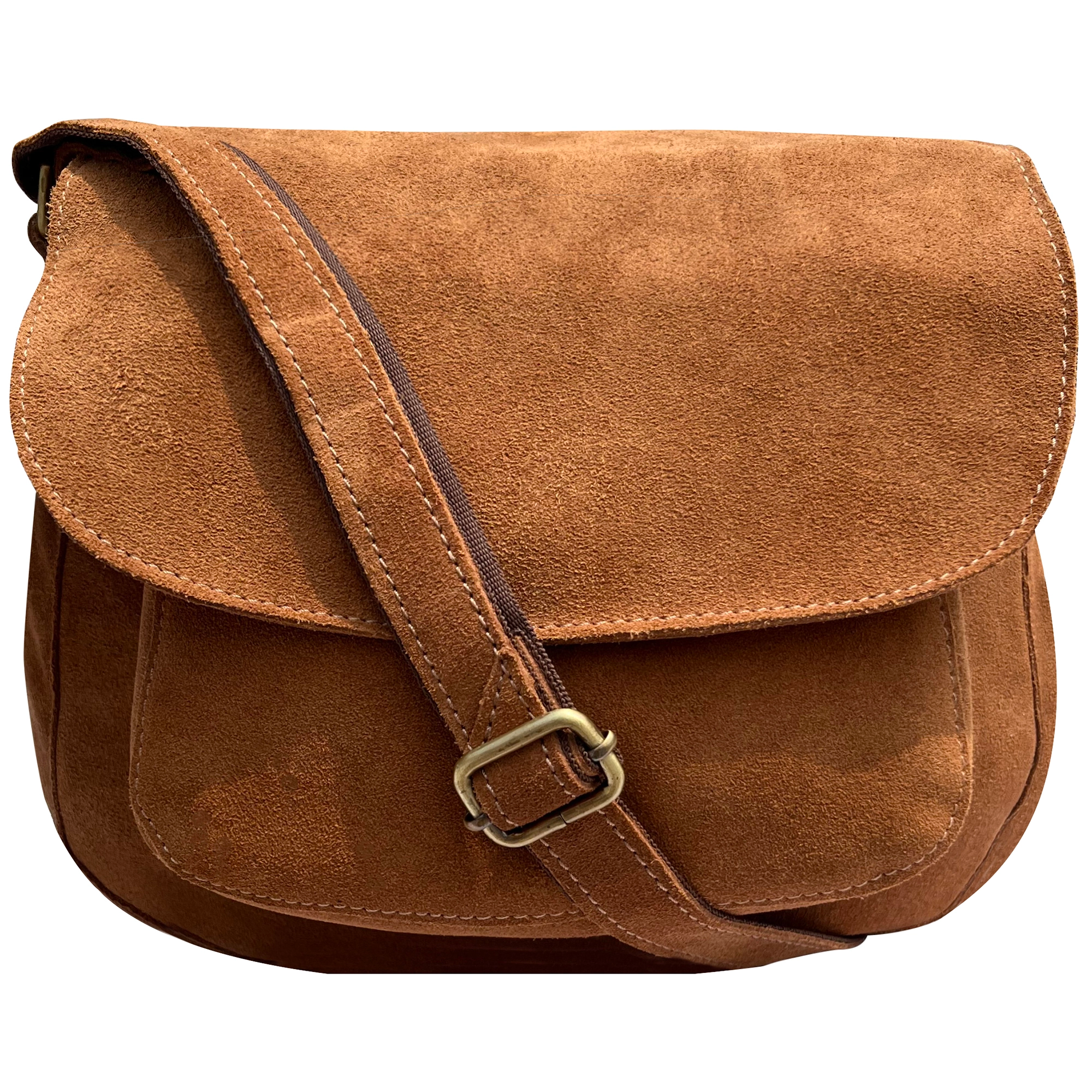 Women's Suede Leather Shoulder Bag - Crossbody Saddle Purse for Casual Outings, Work & Travel | Fashionable Handbag for Everyday Use