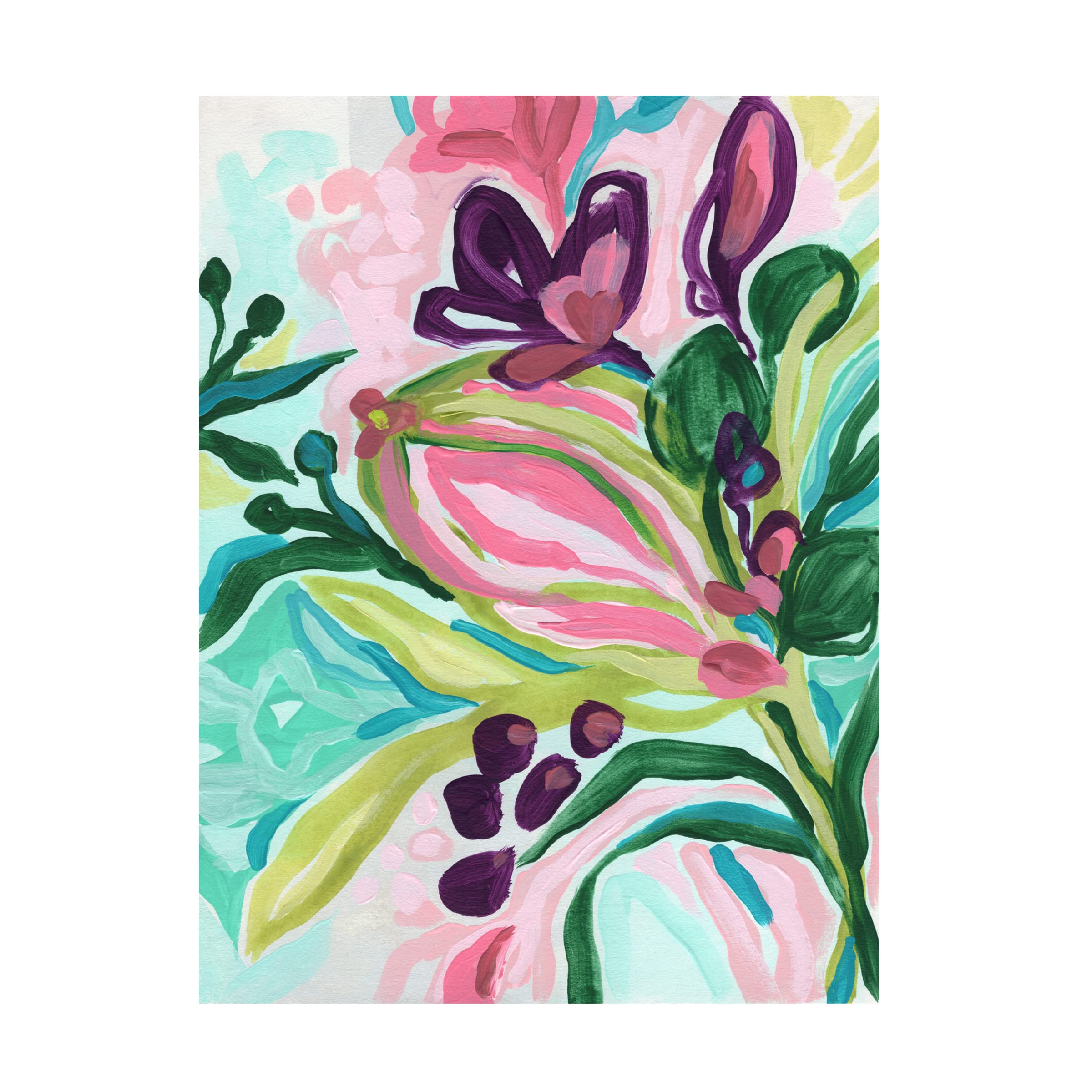 Trademark Fine Art 'Tropic Expression I' Canvas Wall Art by June Erica Vess - Tropical Beach Painting for Living Room, Bedroom & Office Decor