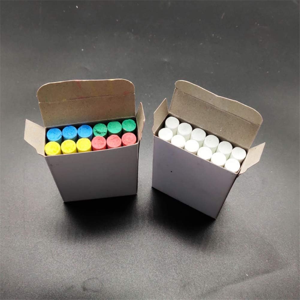 Katartizo 12-Pack White Dustless Chalk Sticks - Non-Toxic School & Office Chalkboard Supplies - Water-Soluble, Easy to Use for Teachers & Students - Perfect for Classrooms, Homeschooling & Office Whiteboards