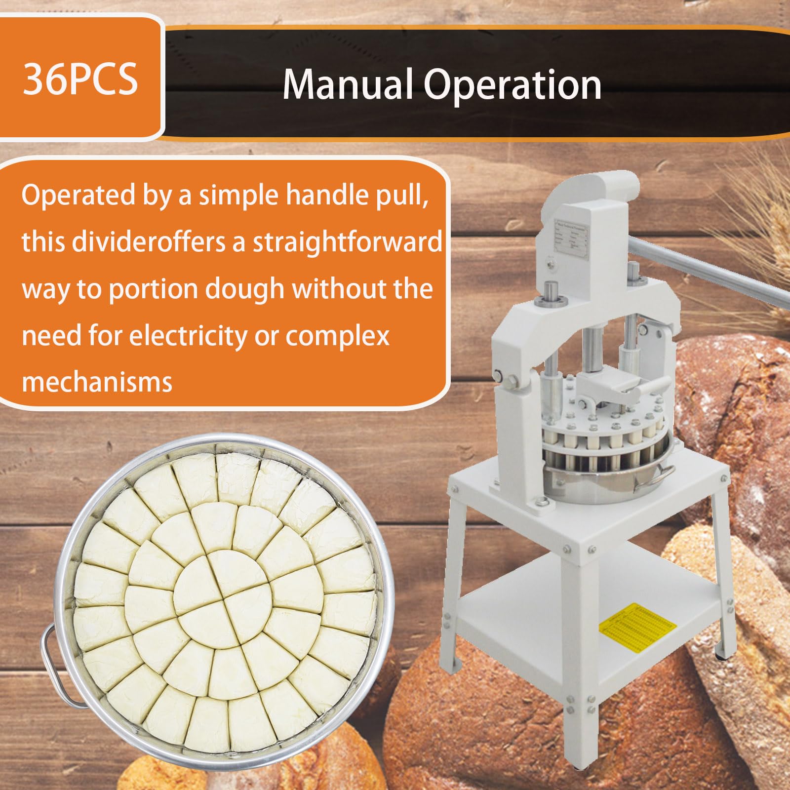 36Pcs Stainless Steel Manual Dough Divider Cutter Machine for Bakery - 30g-160g Dough Portioning Tool for Pizza, Pastry, Bread & Cookies | Perfect for Home Bakers & Commercial Kitchens