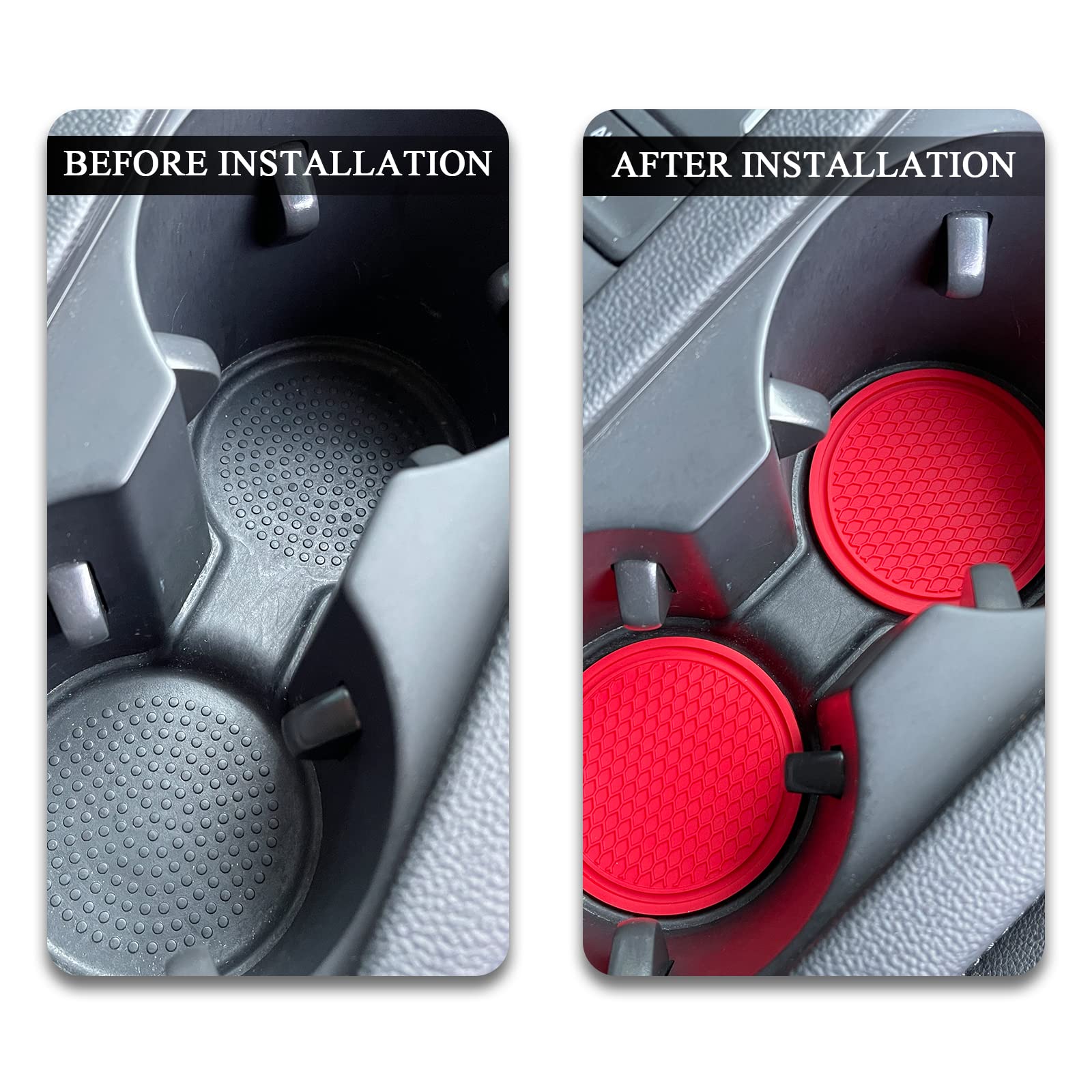 4PCS Silicone Car Cup Coasters - Anti-Slip Honeycomb Design for Auto Interior Accessories | Universal Fit for Most Vehicles