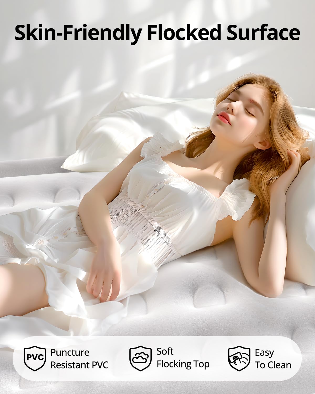 **Airefina Queen Air Mattress with Built-in Pump - Comfortable Blow Up Bed for Home, Travel & Camping - Fast 3-Min Inflation/Deflation - Includes Portable Carrying Bag - Perfect for Guests, Sleepovers & Outdoor Adventures**