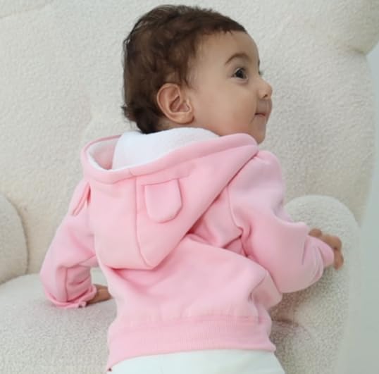 Adorable Baby Hooded Zip Coat for Girls & Boys - Warm Fall & Spring Outerwear Jacket for Kids 3-24 Months | Perfect for Playdates, Park Outings & Family Walks