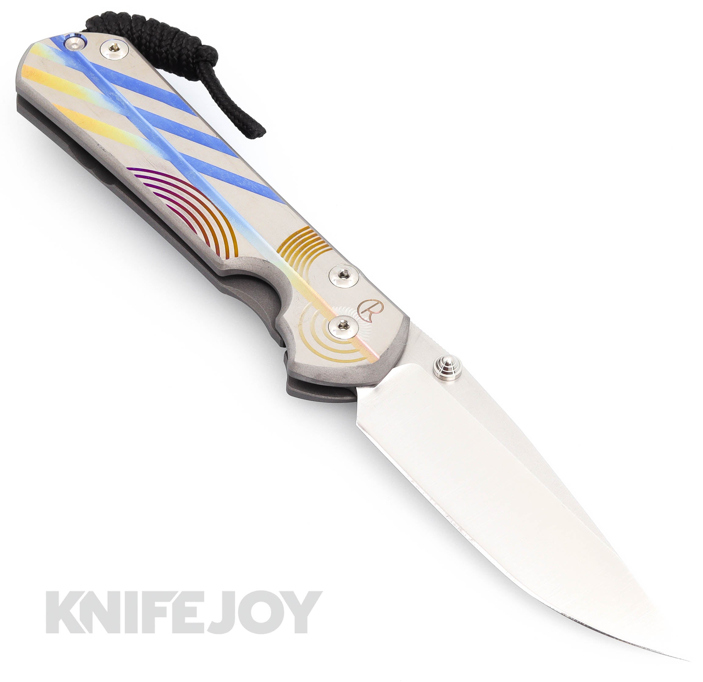 Chris Reeve Knives LEFT HAND Large Sebenza 31 Drop Point Magnacut Blade - Titanium Handles with Unique Graphic | Premium EDC Folding Knife for Outdoor, Camping & Survival