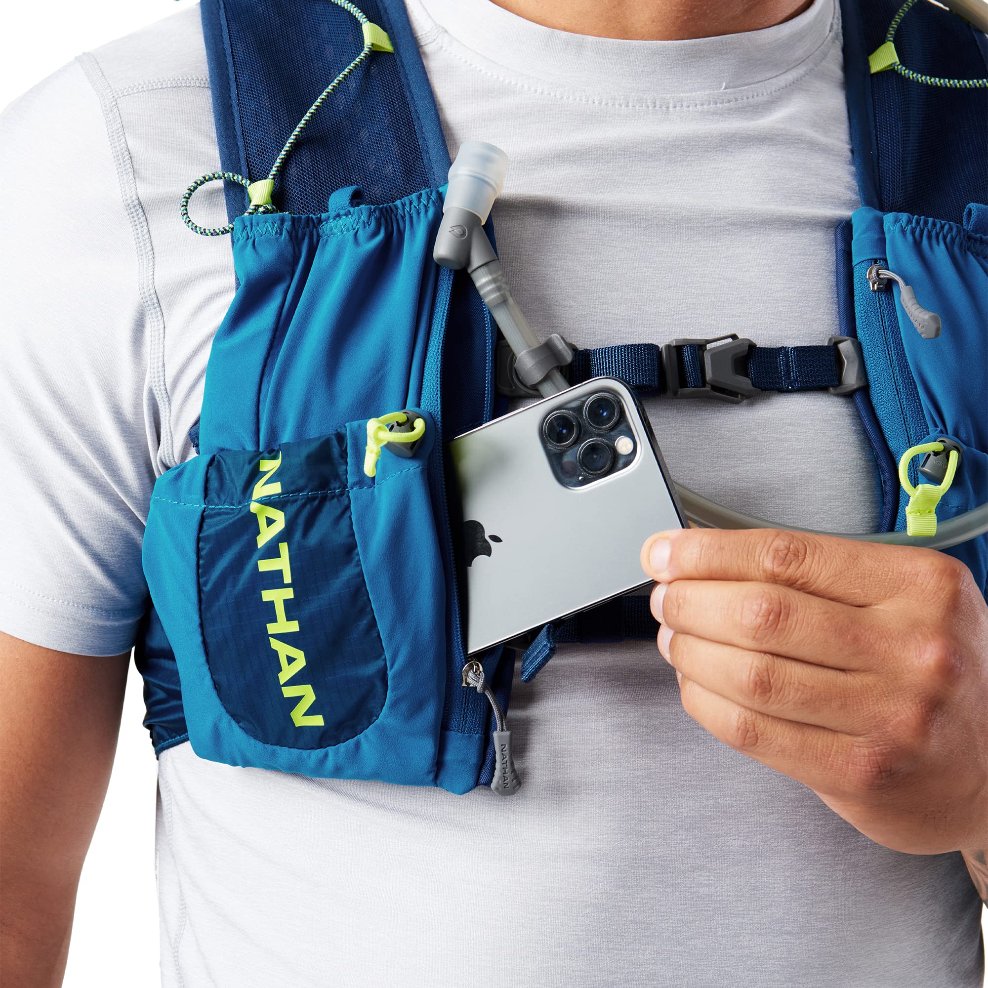 Nathan Vapor Air 3.0 Hydration Vest - 7L Capacity with 2L Water Bladder, Breathable Air Mesh Shoulder Straps, Multiple Storage Pockets | Perfect for Running, Hiking & Outdoor Adventures