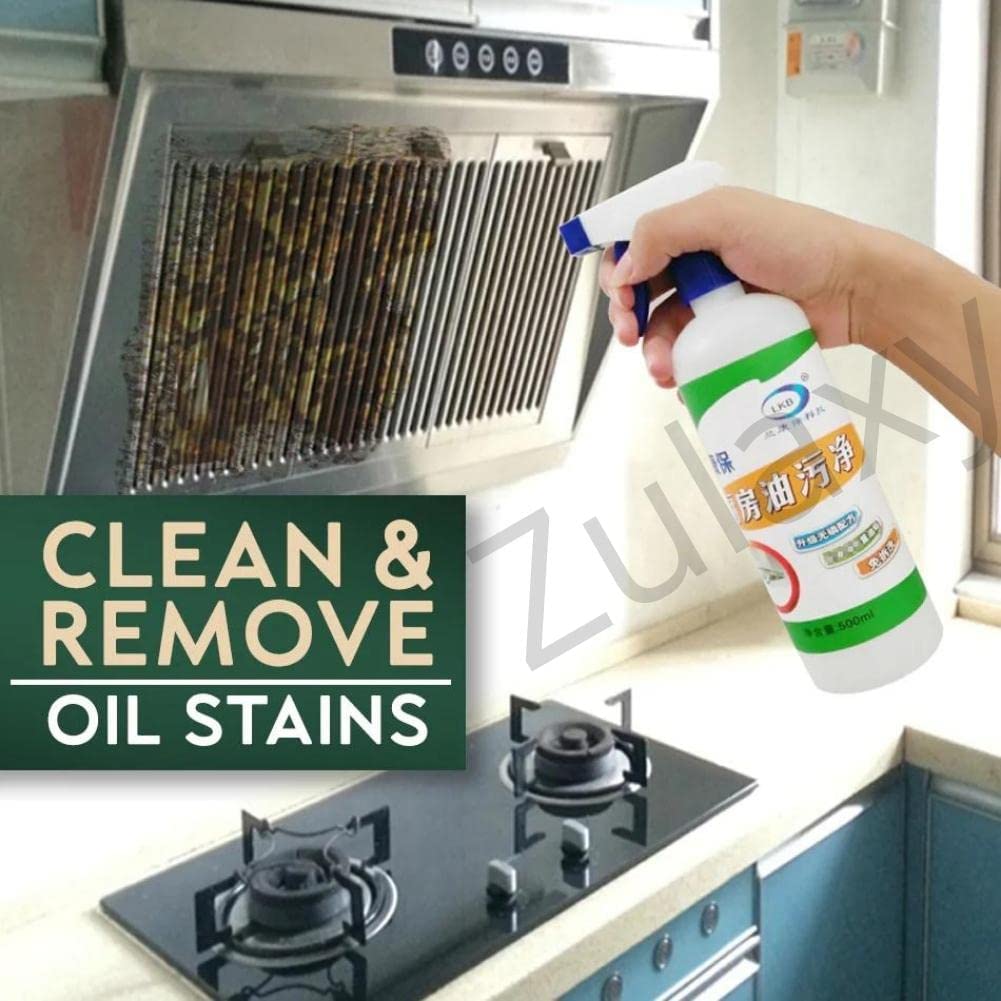 KGLIO Non-Toxic Kitchen Cleaner Spray - Powerful Degreaser for Oil & Grease Stain Removal on All Surfaces - Safe for Chimney, Sink, Grill, Exhaust Fan & More (500ml) - Perfect for Deep Cleaning & Daily Kitchen Maintenance