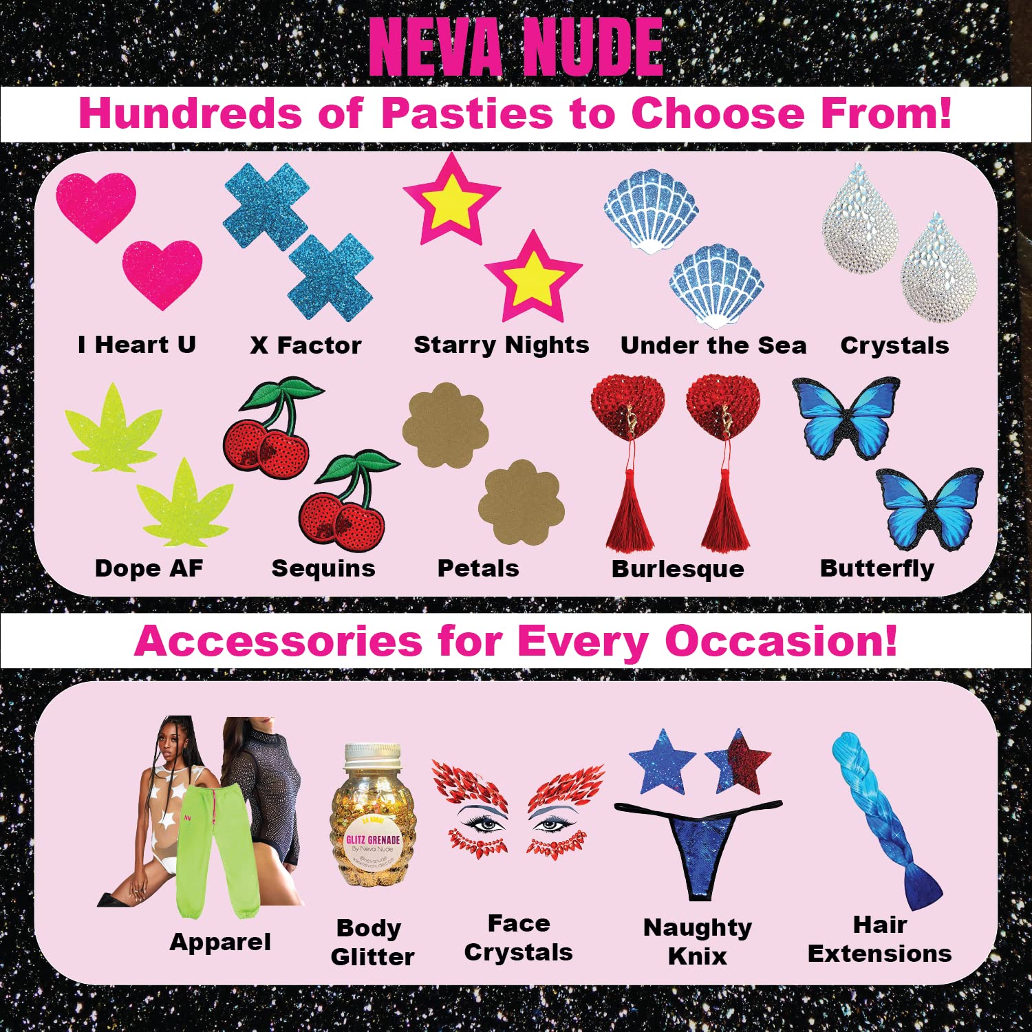 Neva Nude Adjustable Carnival Bras for Raves & Festivals - Handmade in USA - Perfect for EDM Concerts, Music Festivals & Costume Parties