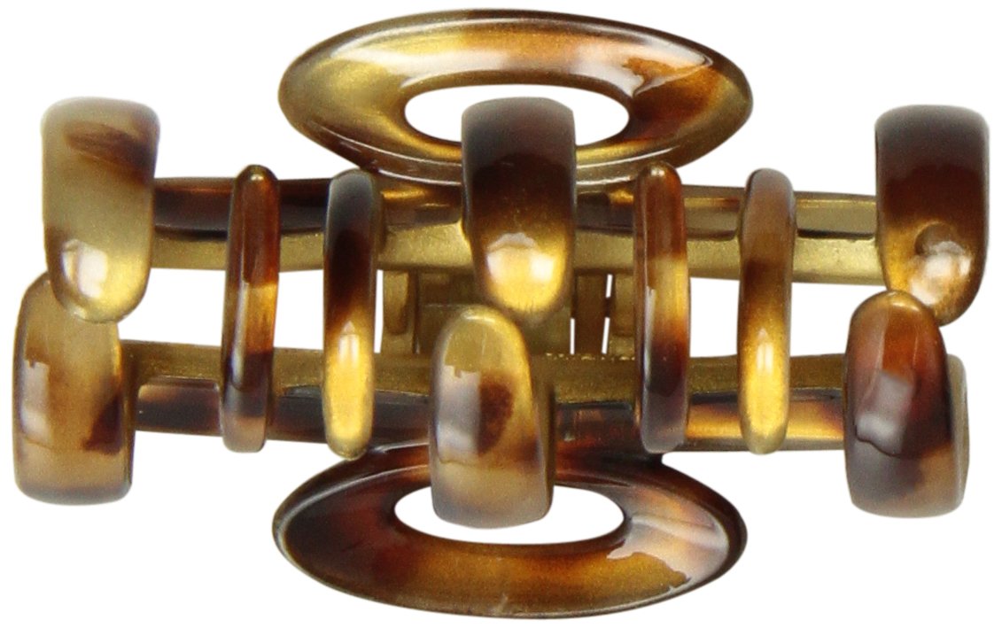 Caravan Minimal Skipping Teeth Hair Claw with Patented Spring - Gold Betty Color (8718) - Perfect for Ponytails, Updos & Everyday Hairstyles