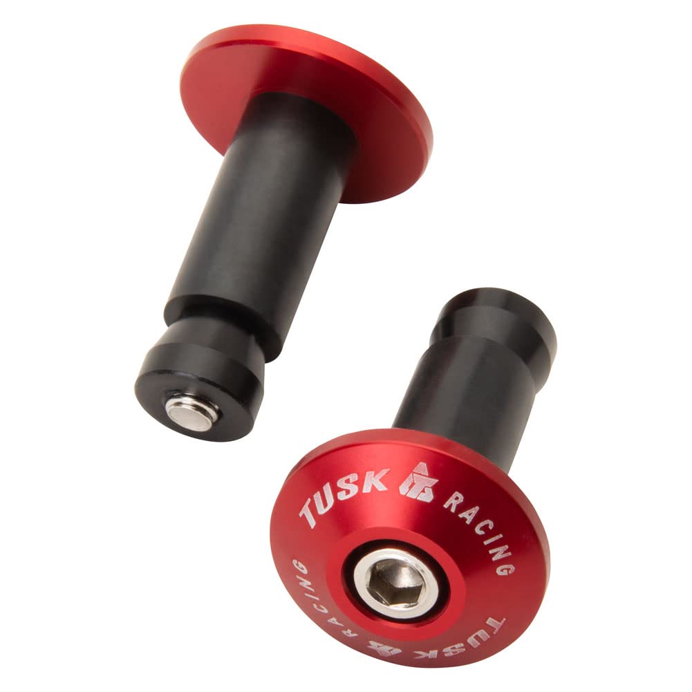 Tusk Bar Ends (Red) - Motorcycle Handlebar Accessories for Off-Road & Street Bikes | Dirt Bike & ATV Protection | Enhanced Grip & Style