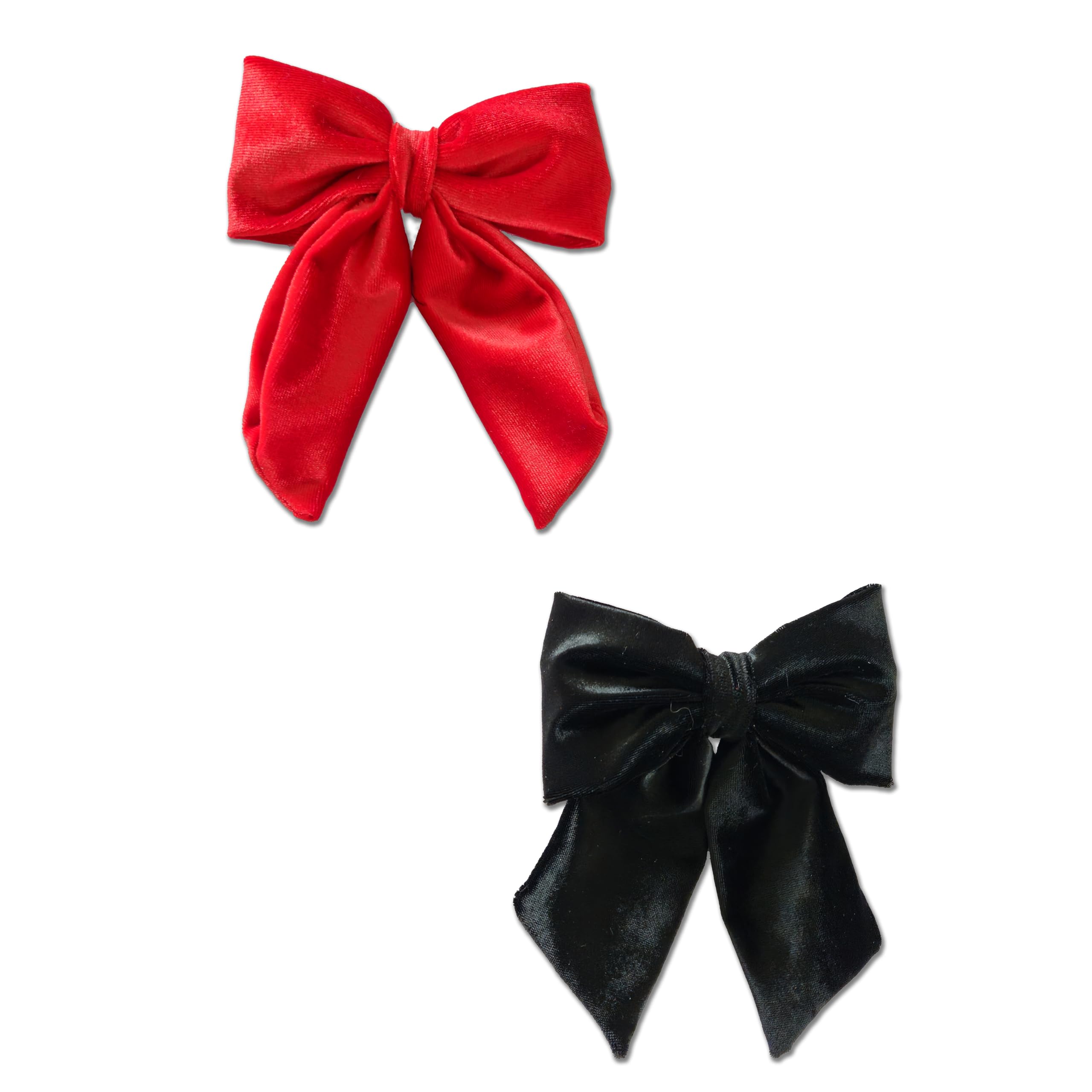 Handcrafted Velvet Hair Bow Barrette Duo - Women & Girls Hair Accessories for Parties & Weddings