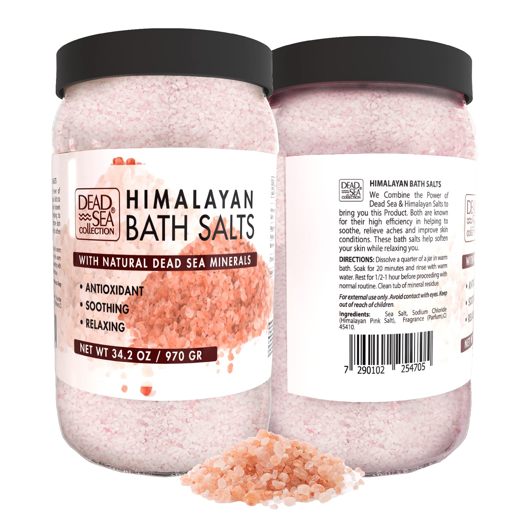 Dead Sea Collection Coconut Body Wash, Himalayan Salt Body Scrub & Bath Salts Bundle - Spa Quality Skincare Set for Dry Skin, Exfoliation & Relaxation - Perfect for Home Spa Day & Self-Care Routine