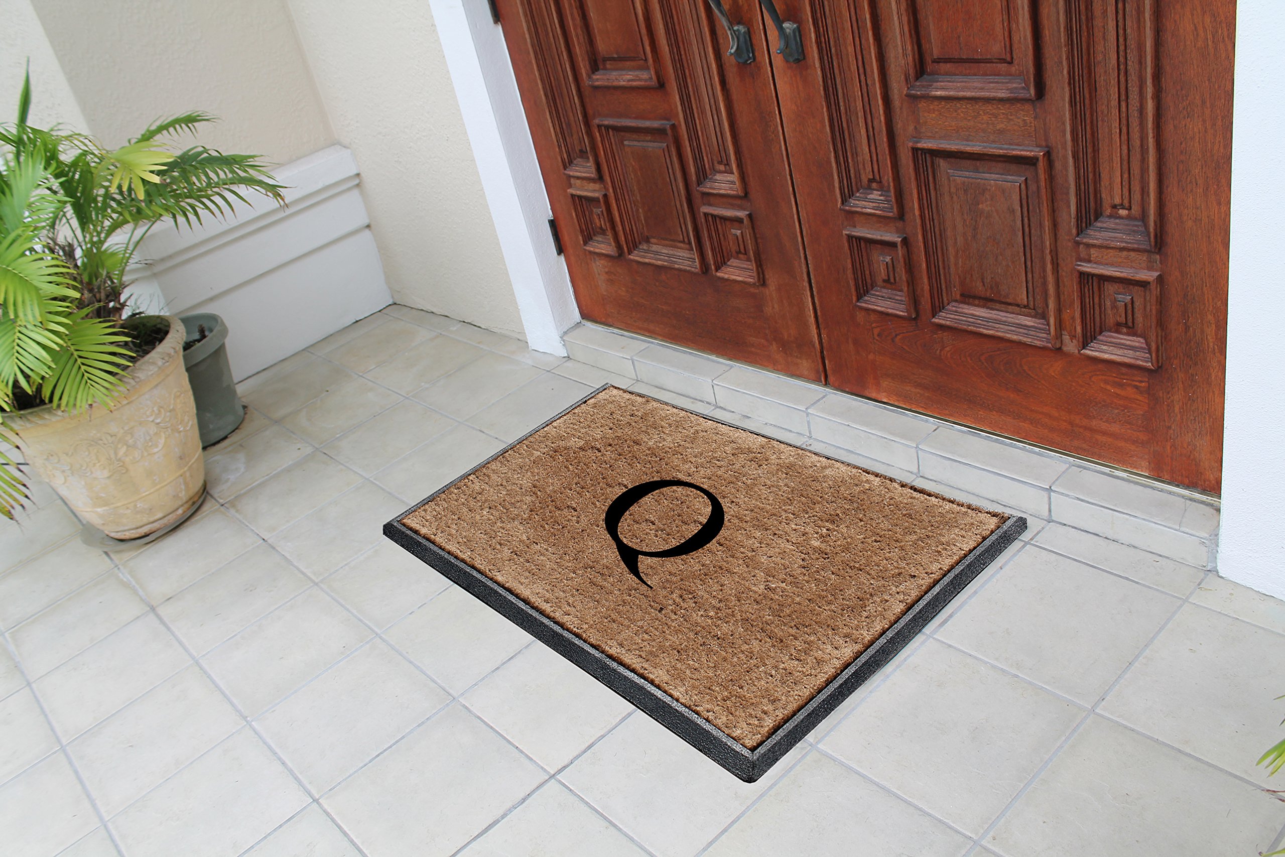 Premium A1HC Natural Coir Monogrammed Doormat - Personalized Front Door Welcome Mat for Home Entryway - Durable & Eco-Friendly Coir Fiber - Perfect for Porch, Patio & Mudroom Decor