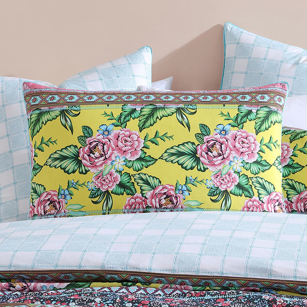 Premium Clover Spring Quilt Cover Set - Queen Size Bedding with Floral Design | Soft & Breathable Cotton Blend | Perfect for Spring/Summer Bedroom Decor