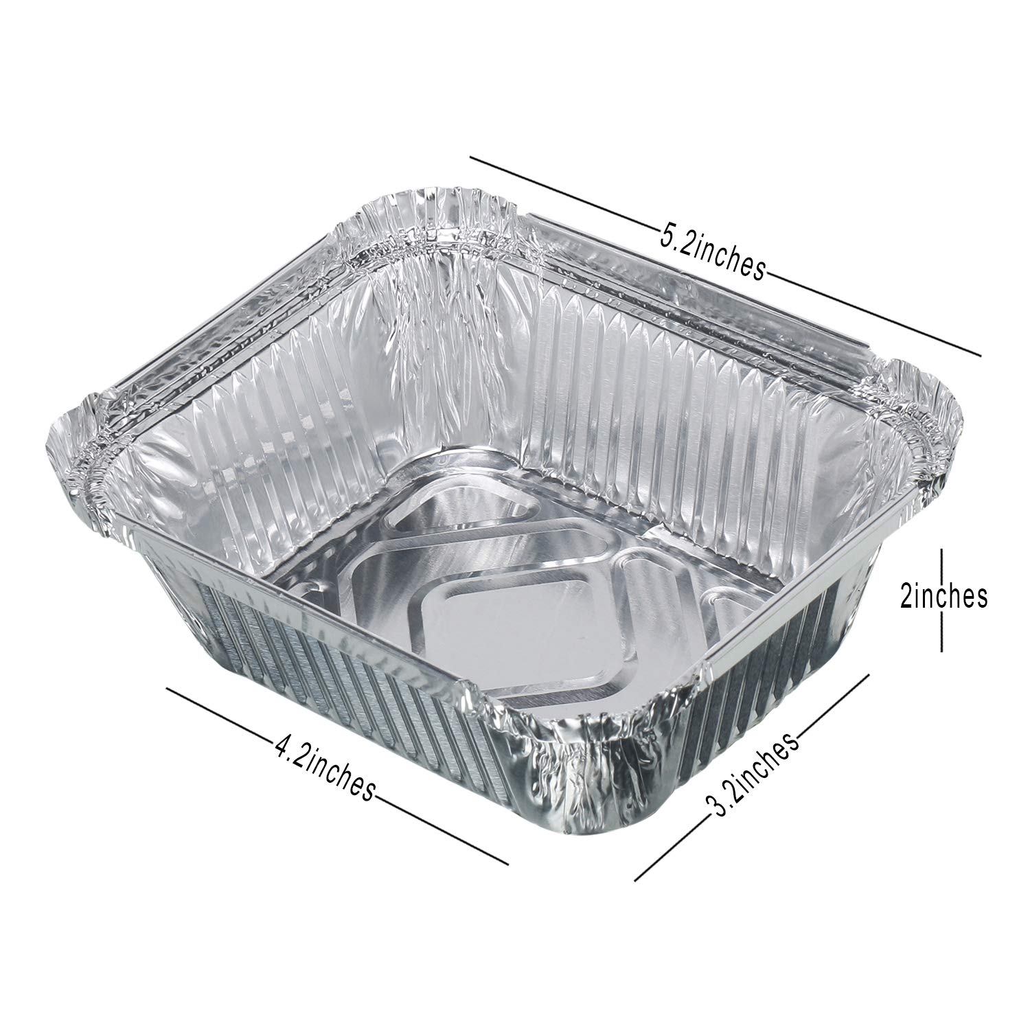 Freshee 25-Pack 450ml Aluminum Disposable Food Containers with Lids - Silver Foil Takeout Containers for Meal Prep, Leftovers & Party Catering