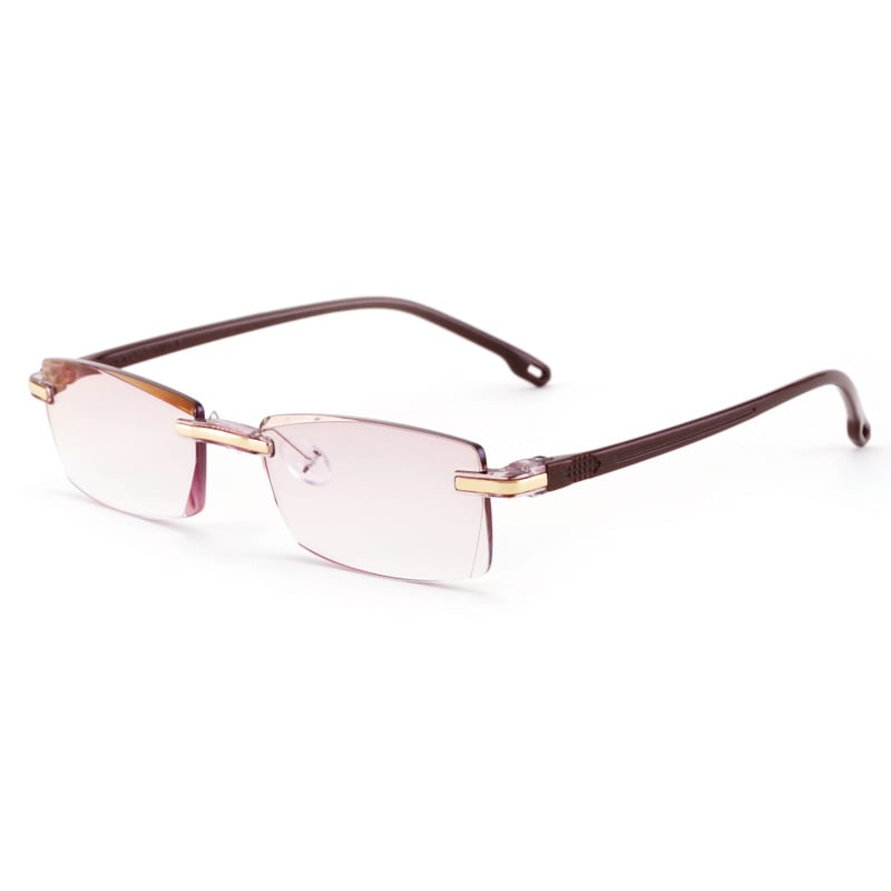 Premium Rimless Reading Glasses with HD Lenses & Anti-Blue Light Technology - Lightweight Comfort for Computer Work, Reading & Screen Time