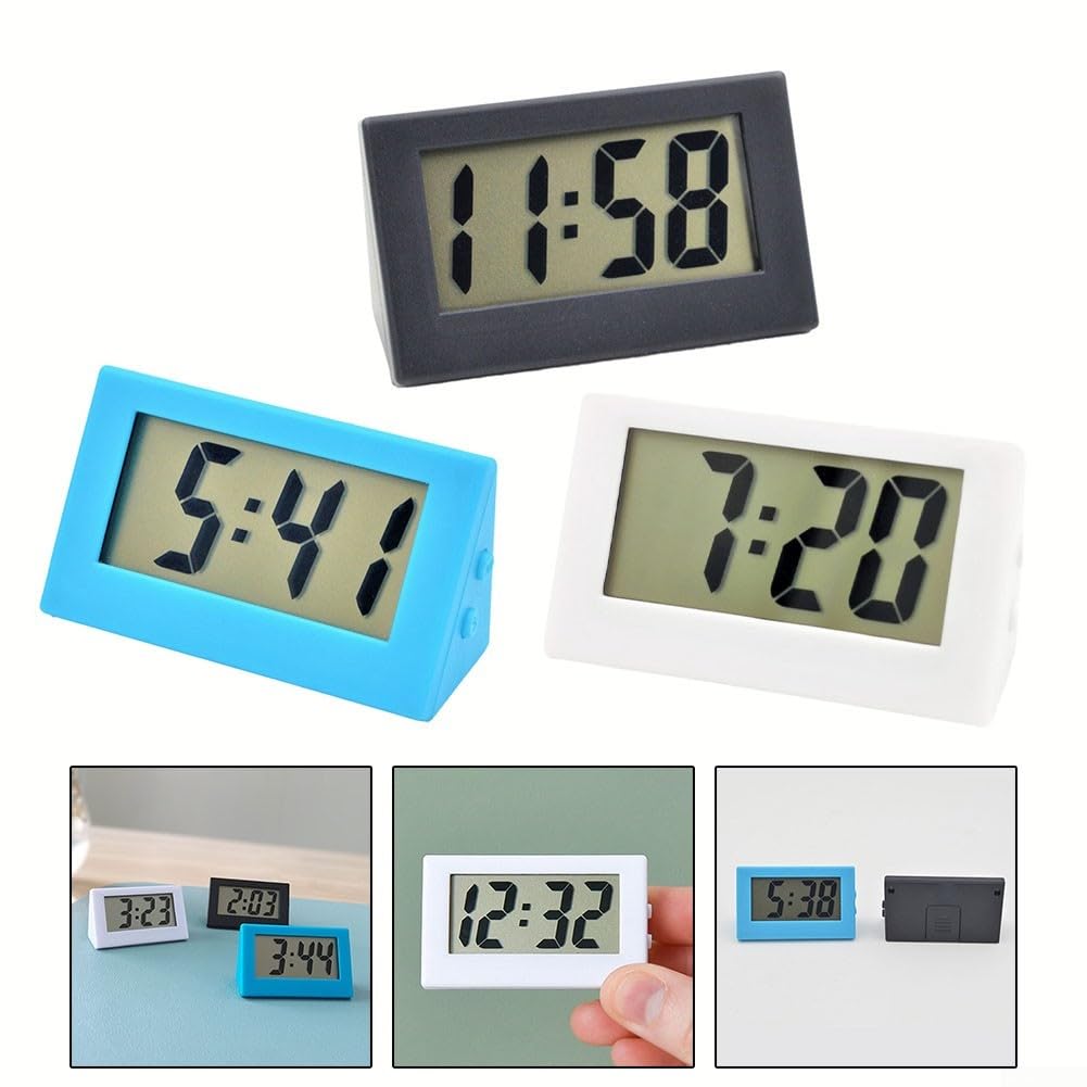 Silent Desktop Triangle Clock - Noiseless Study Timer for Office, Bedroom & Classroom | Black Digital Alarm Clock for Focus & Productivity