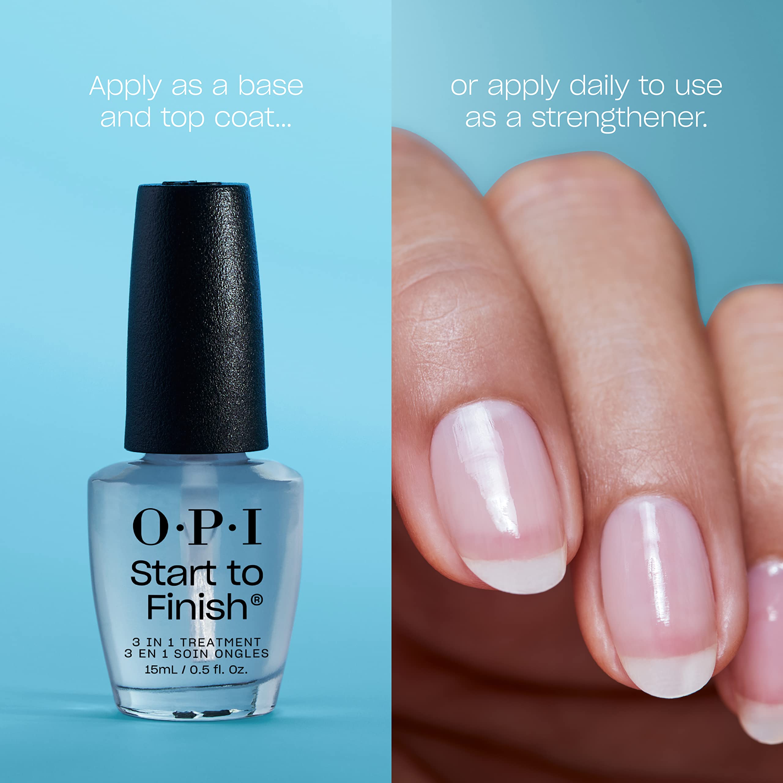OPI Nail Lacquer Base Coat - Clear Chip Resistant Nail Polish for Protection & Discoloration Prevention | Perfect for Manicures, Pedicures & Salon Use