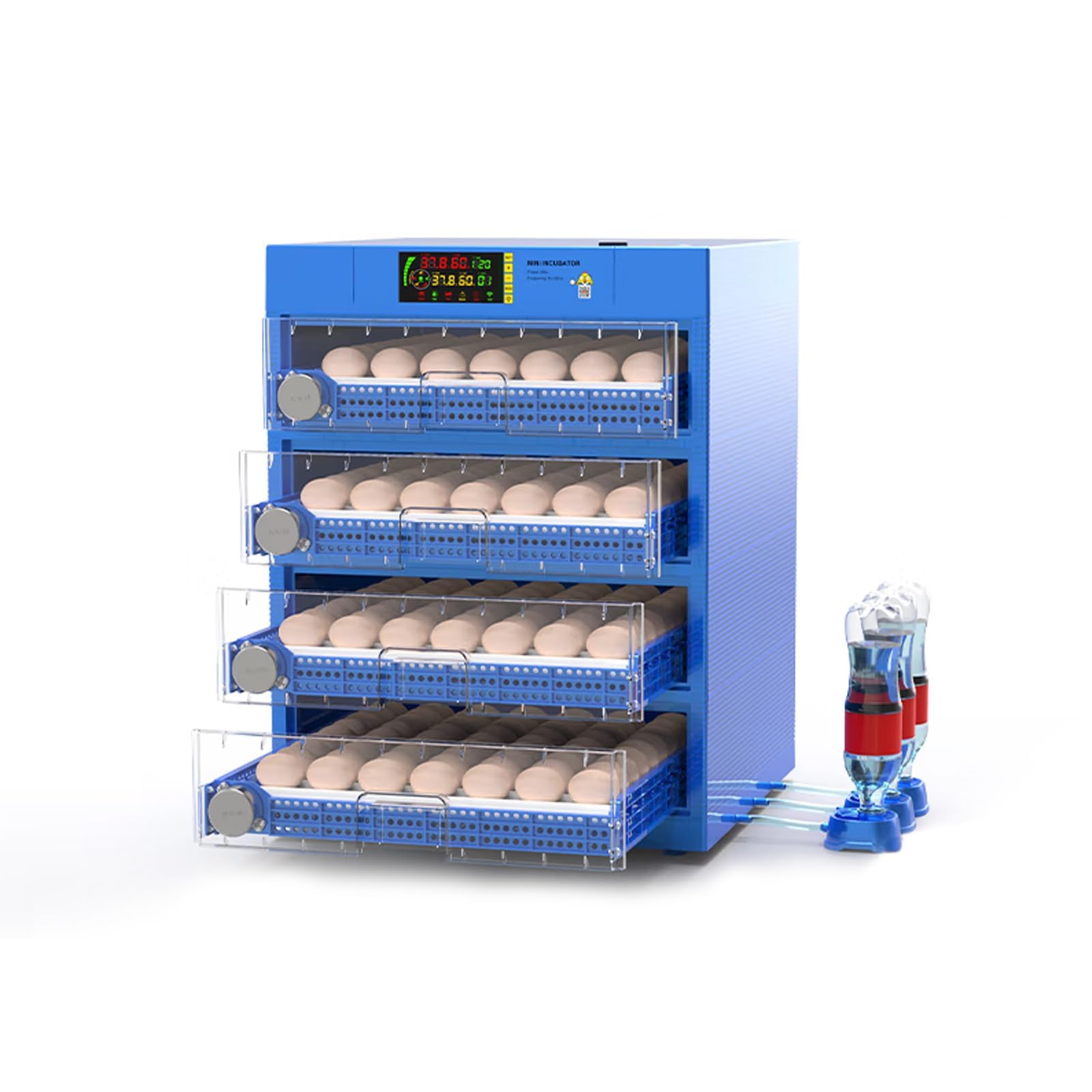 Automatic 256 Egg Incubator with Dual Power Supply, Auto Egg Turner & Temperature Control - Poultry Hatching Machine for Chicken, Duck, Goose, Quail & Birds - Perfect for Farm, Hatchery & Backyard Poultry Breeding