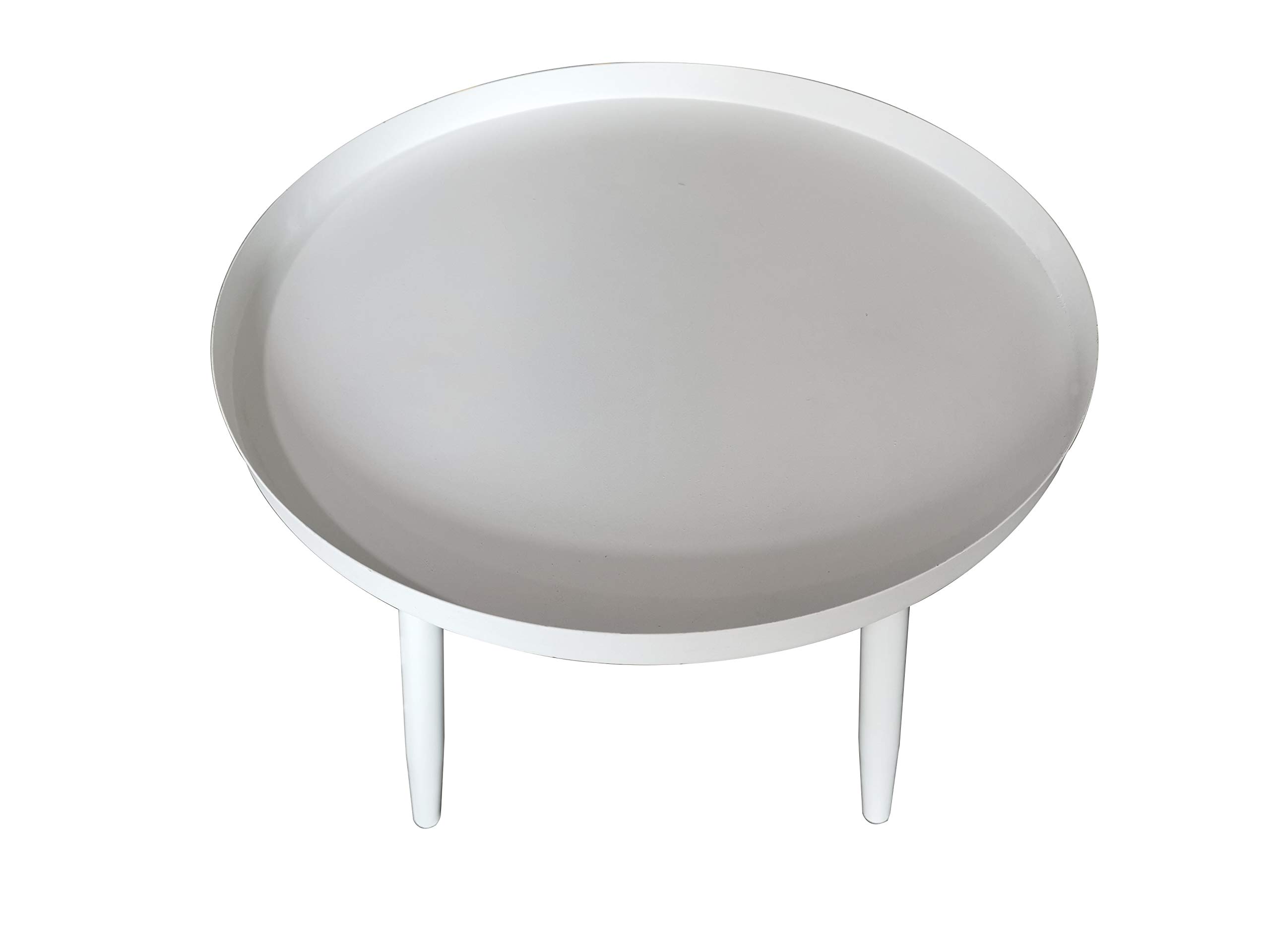 Kings Brand Furniture - Round Metal Side Table, Nightstand, Accent Table & Pedestal Plant Stand for Bedroom, Living Room - White | Perfect for Small Spaces, Home Decor & Indoor Plants
