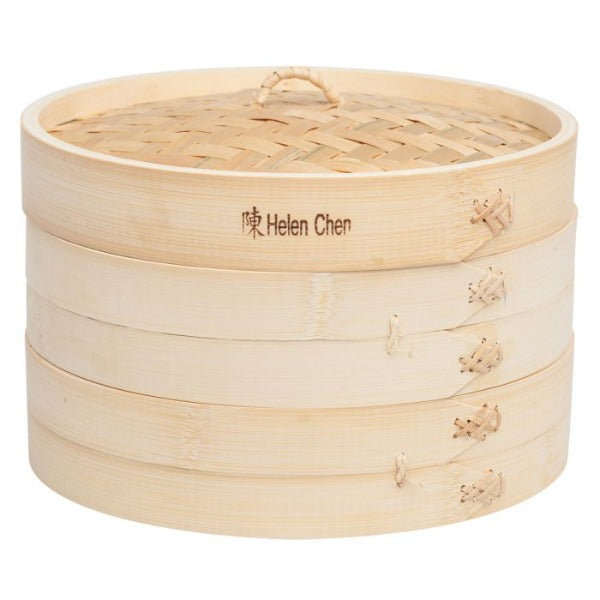 Premium Bamboo Steamer Basket for Healthy Cooking - 3-Layer Natural Bamboo Steamer for Dumplings, Vegetables & More - Perfect for Asian Cuisine, Meal Prep & Healthy Eating