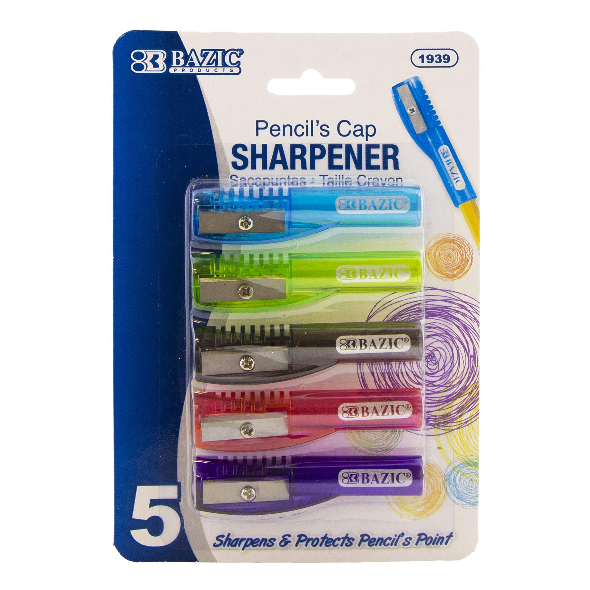 BAZIC 5-Pack Pencil Sharpeners for Standard Pencils & Crayons - 144-Pack for School & Office Use