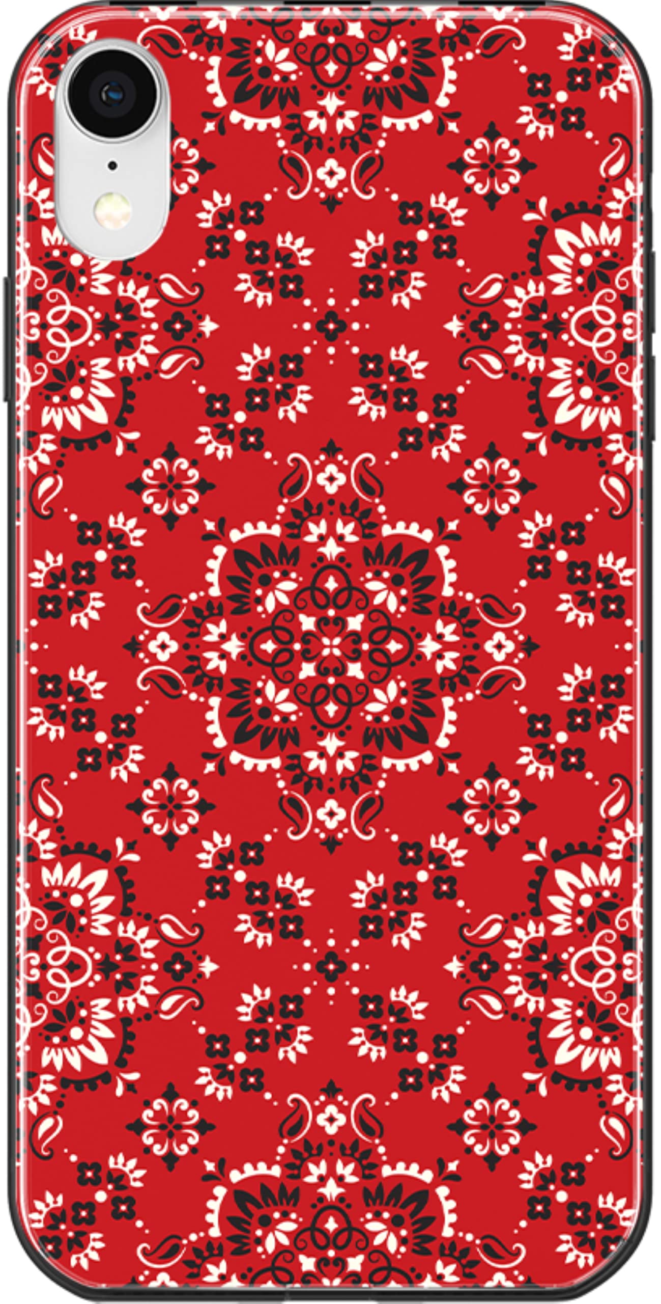 Casely iPhone XR Case - Red Bandana Print Protective Phone Cover | Shockproof & Slim Design | Perfect for Music Lovers & Concert Goers