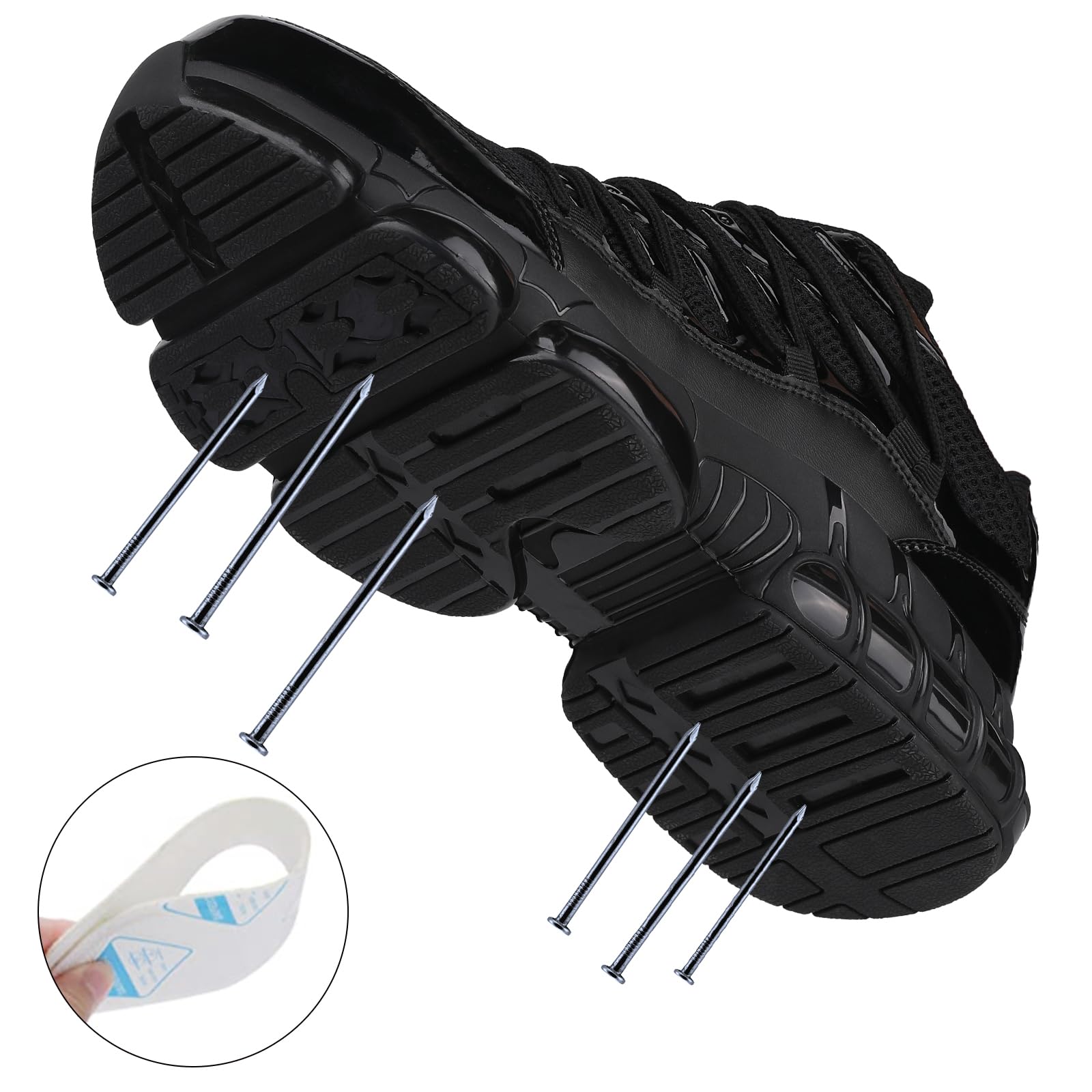 Men's & Women's Steel Toe Work Shoes - Lightweight Safety Sneakers with Composite Toe for Construction & Industrial Use - Comfortable Black Wide Fit Durable Work Boots - Perfect for Warehouse, Factory & Outdoor Labor