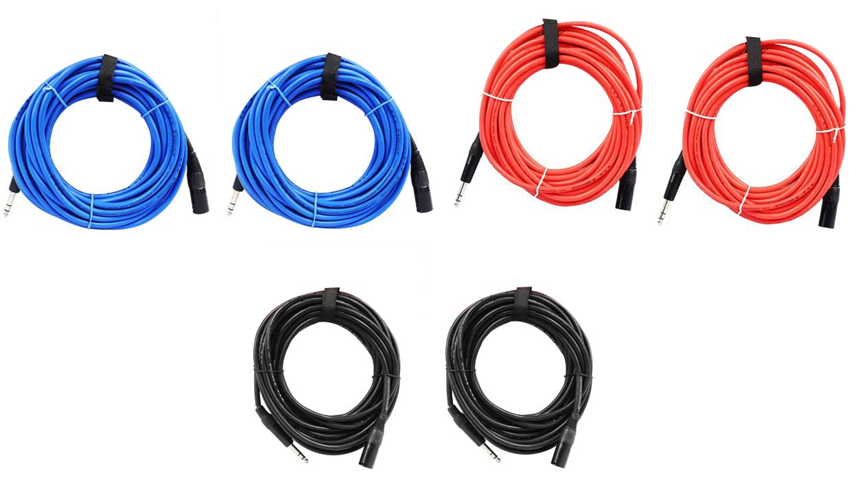 Rockville 6-Pack 30' Male XLR to 1/4