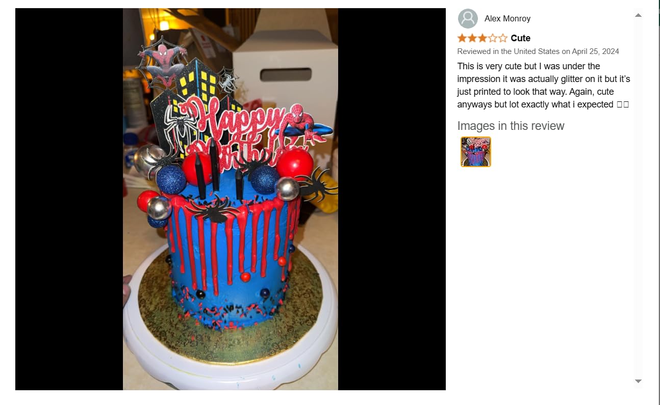 Spider-Man Happy Birthday Cake Topper - Superhero Party Decorations for Kids Birthday Cakes, Cupcakes & Desserts