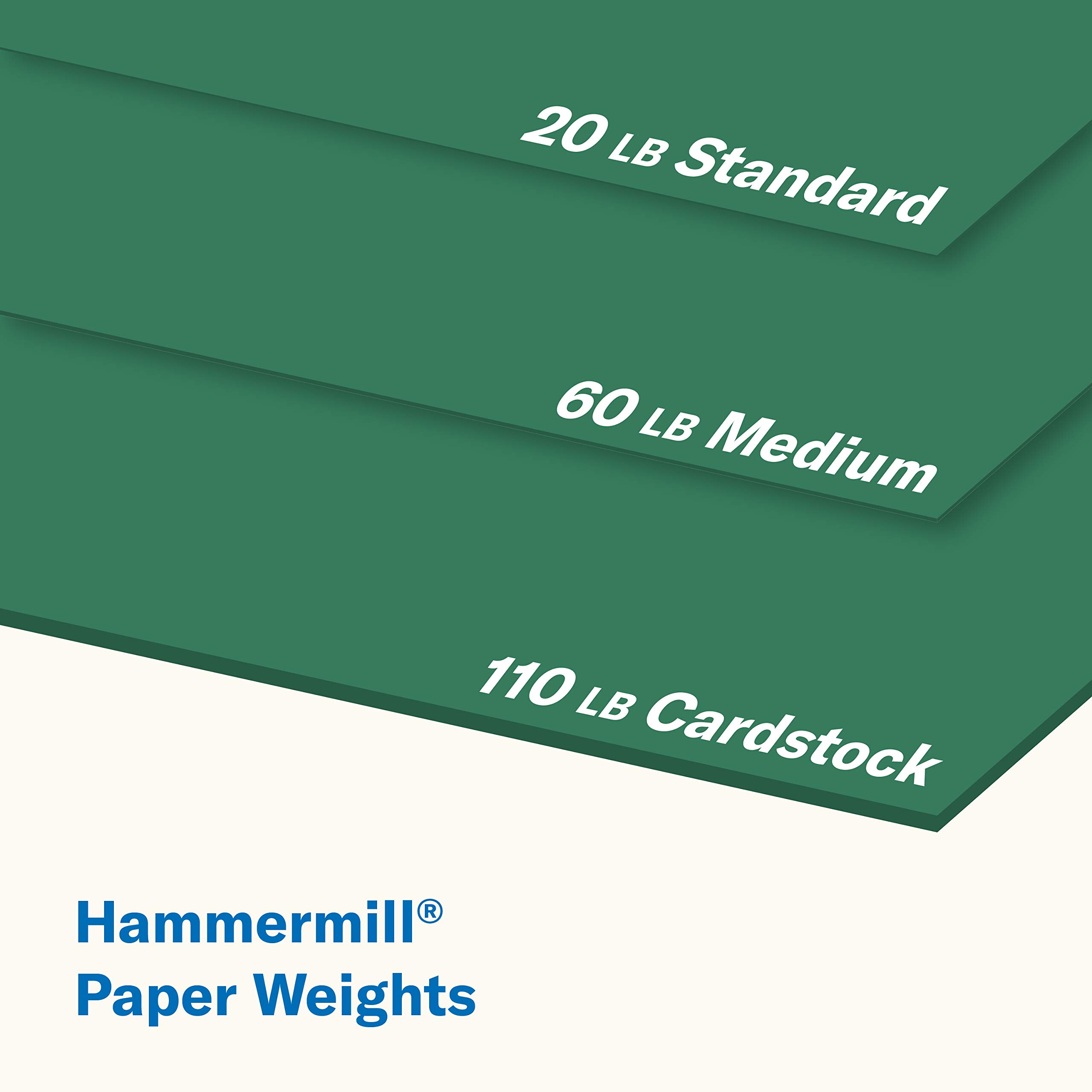 Hammermill Green Cardstock Paper - 110 lb, 8.5 x 11 Inches, 3 Pack (600 Sheets) - Premium Thick Colored Card Stock for Crafting, Scrapbooking & DIY Projects - Made in USA (168330C)