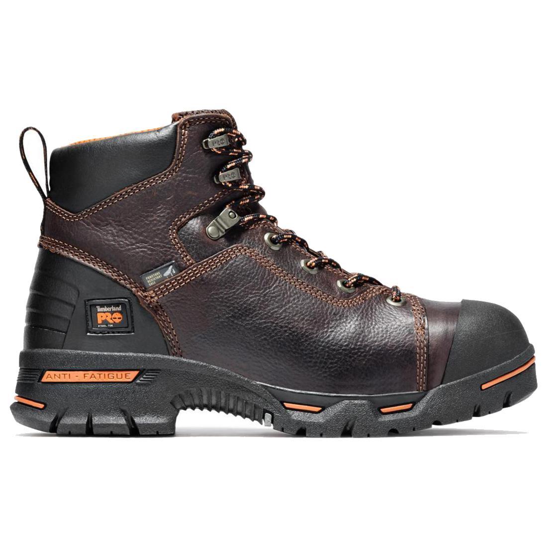 Endurance 6 Inch Steel Toe PR Work Boots for Men - Brown Safety Shoes for Construction, Warehouse & Industrial Work | Durable Slip Resistant Work Boots