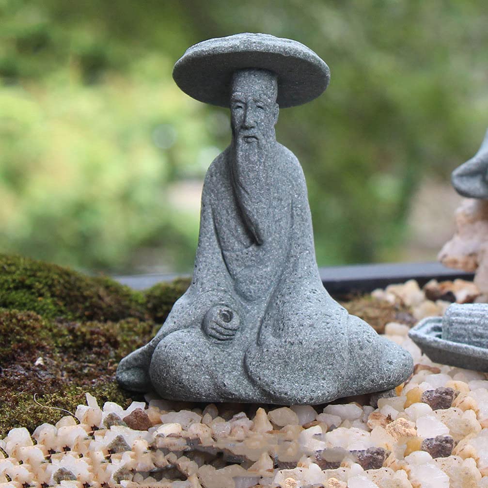 Handmade Cabilock Fairy & Fisherman Miniature Figurines - Sandstone Aquarium Decor, Fish Tank Ornaments, Bonsai & Photo Props - Perfect for Home, Office & Garden Decoration