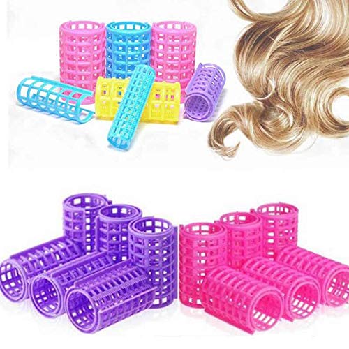 10pcs Purple Plastic Hair Rollers for Curling - Soft Heatless Hair Curlers Set for Women, Perfect for Home Styling & Salon Use