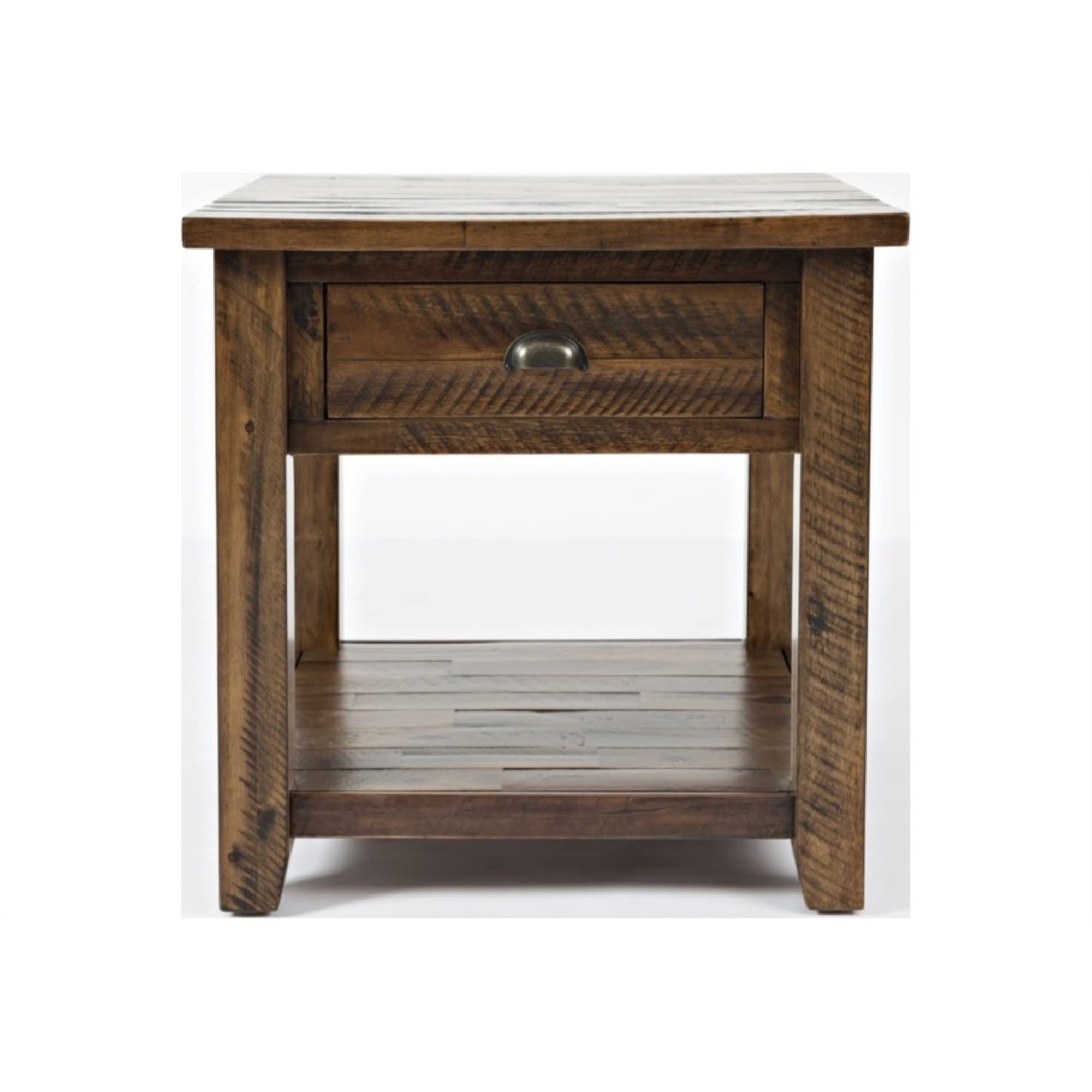 Jofran Inc. Handcrafted Farmhouse Solid Acacia Wood End Table - Perfect for Living Room, Bedroom & Rustic Home Decor