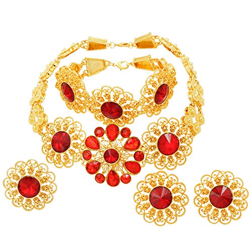 24K Red Flower Necklace