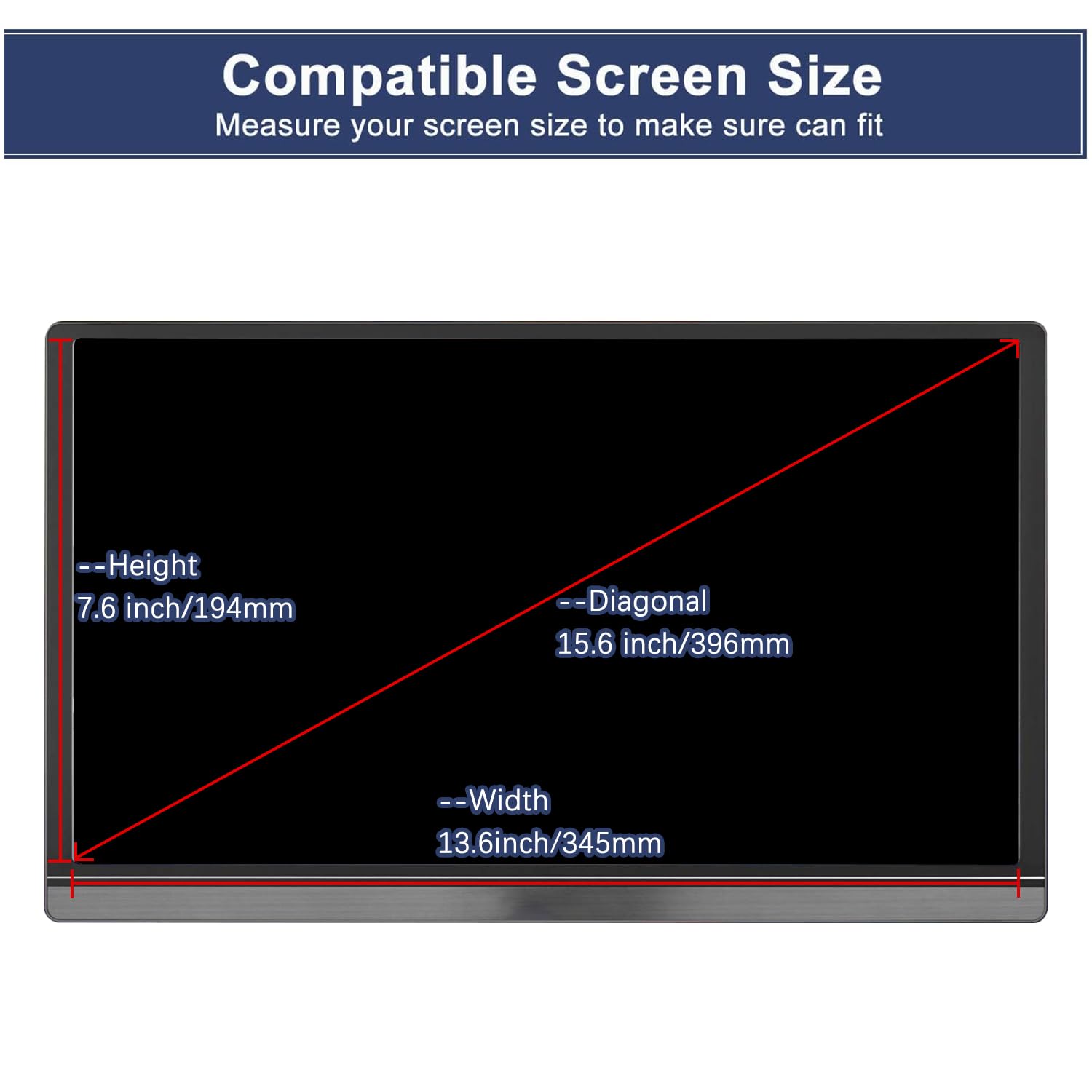 15.6 Inch Anti Blue Light Anti Glare Screen Protector for Portable Monitors - Compatible with ARZOPA, MNN, KYY, VILVA, ASUS, FANGOR, ViewSonic, QQH 16:9 Displays - Eye Care UV Protection for Office, Gaming & Home Use
