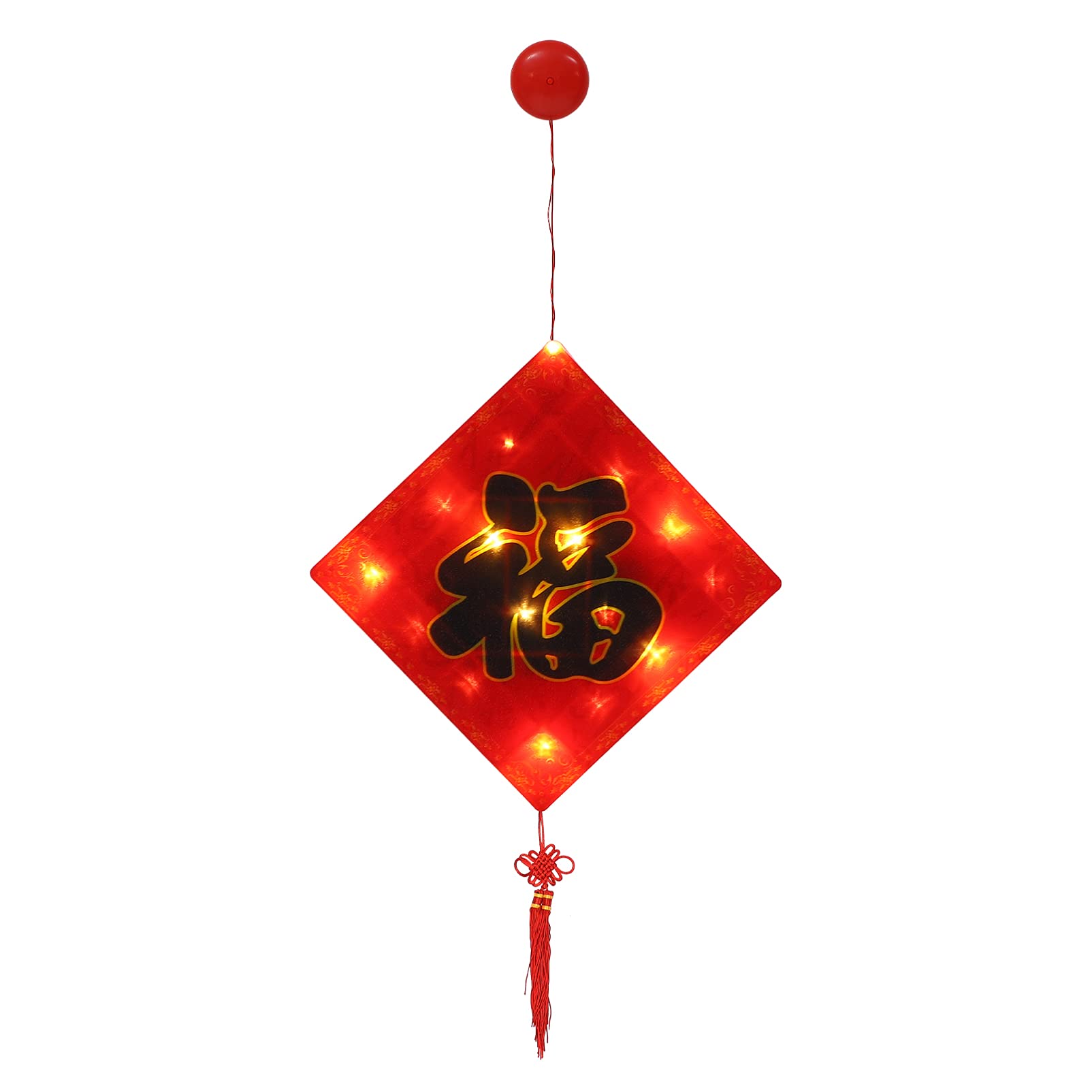 Balacoo LED Chinese Spring Festival Ornament - Lunar New Year Christmas Tree Pendant with Light, Chinese Knot Hanging Decor for Home, Wall, Door & Window - Festive Holiday Decorations (Battery Not Included) - Perfect for Chinese New Year Celebrations, Christmas Decor & Home Party Decorations